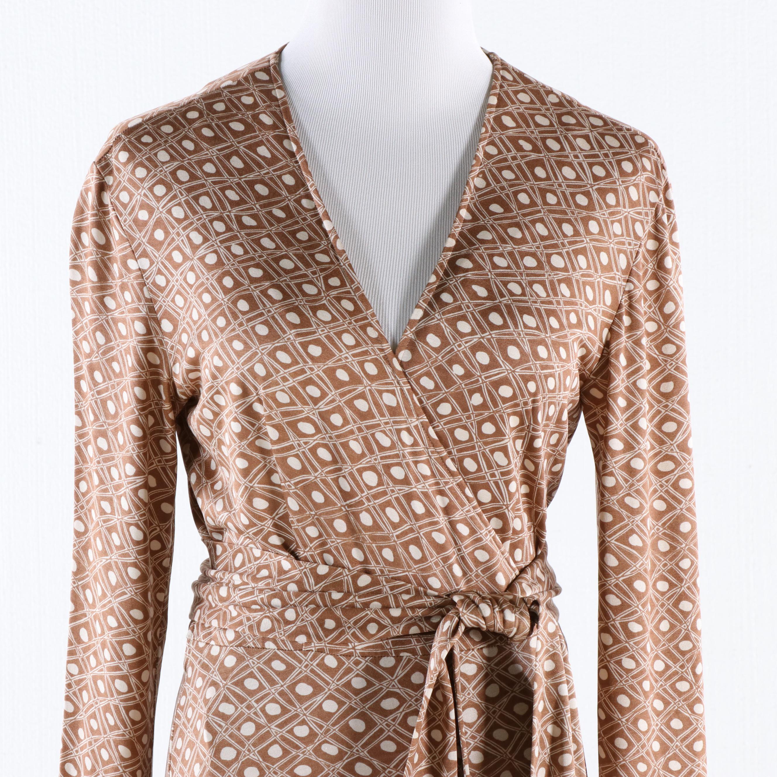 Diane von Furstenberg Silk Wrap Dress with Tie Sash