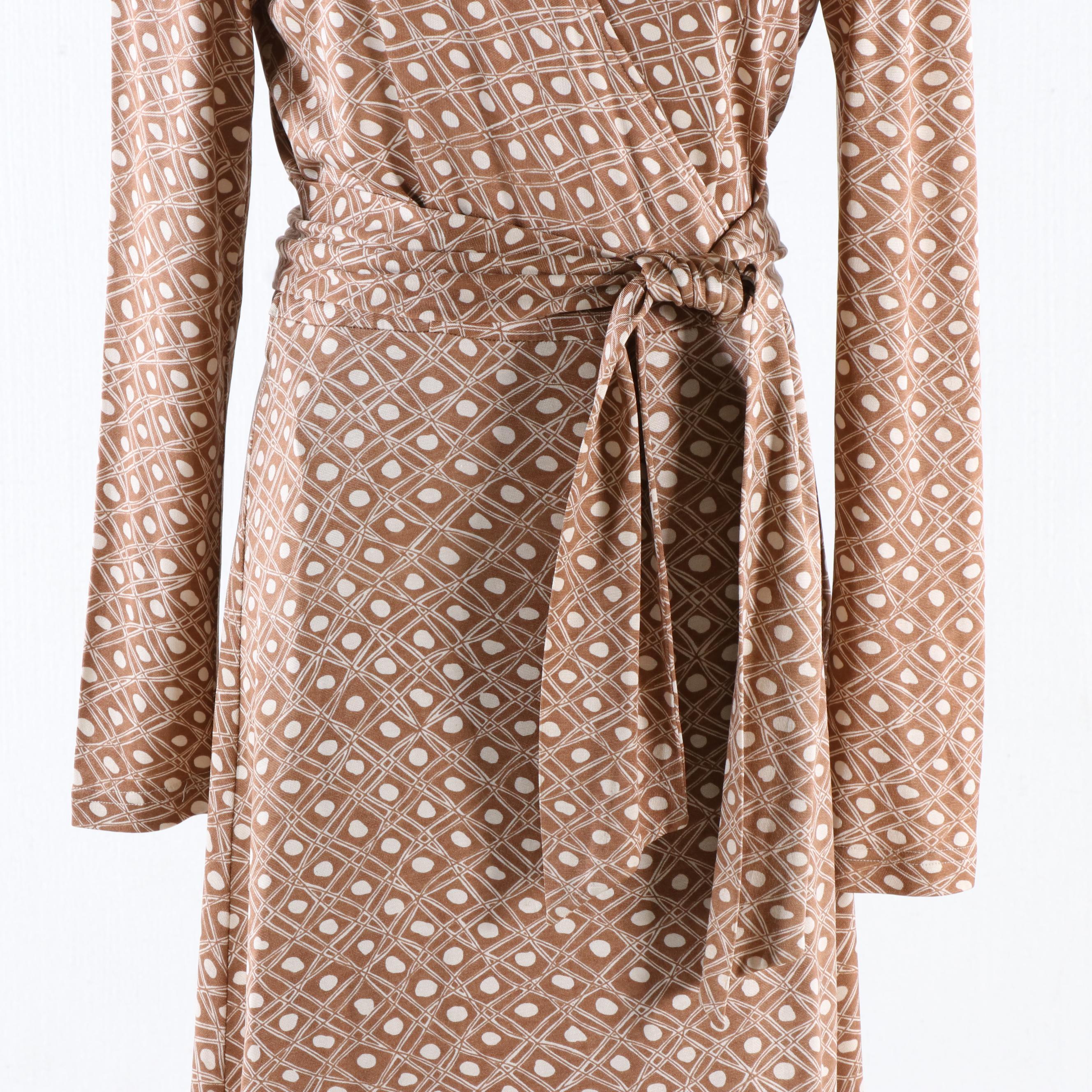 Diane von Furstenberg Silk Wrap Dress with Tie Sash