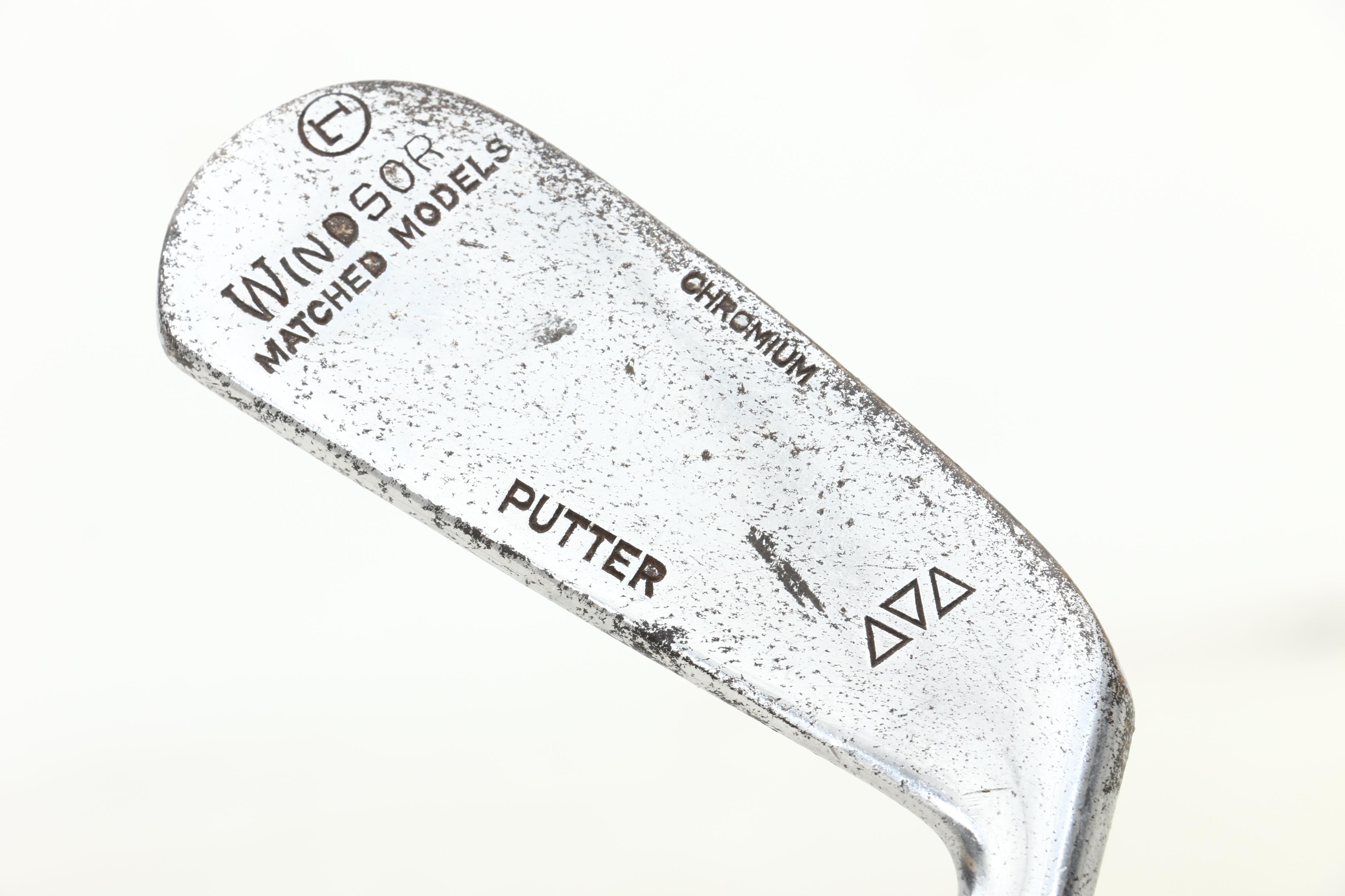 Windsor, Eddie Loos, and T Stewart Wooden Golf Clubs with Davega Sports Golf Bag