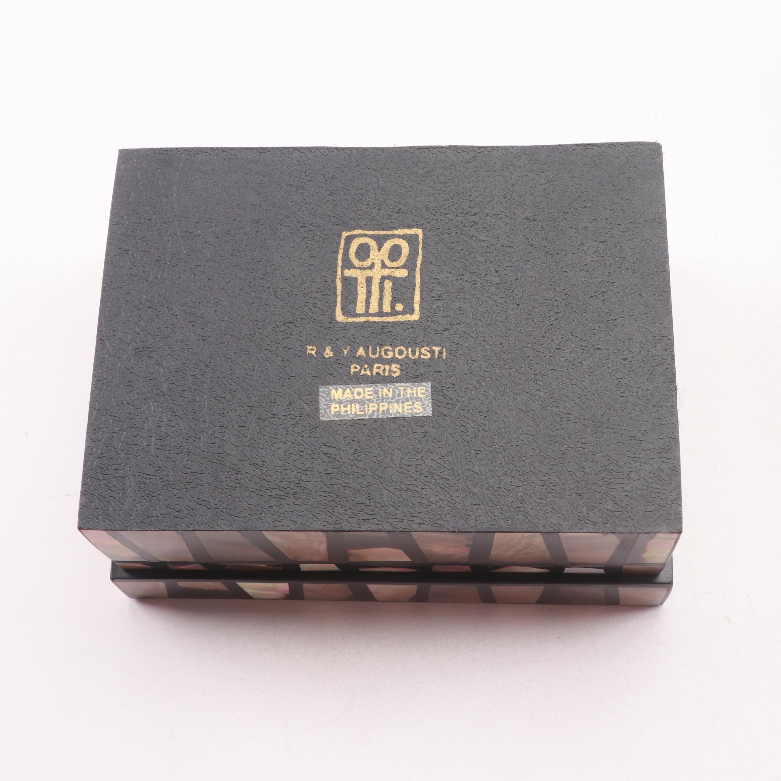 Augousti Mother of Pearl Inlay Decorative Boxes, Set of Six