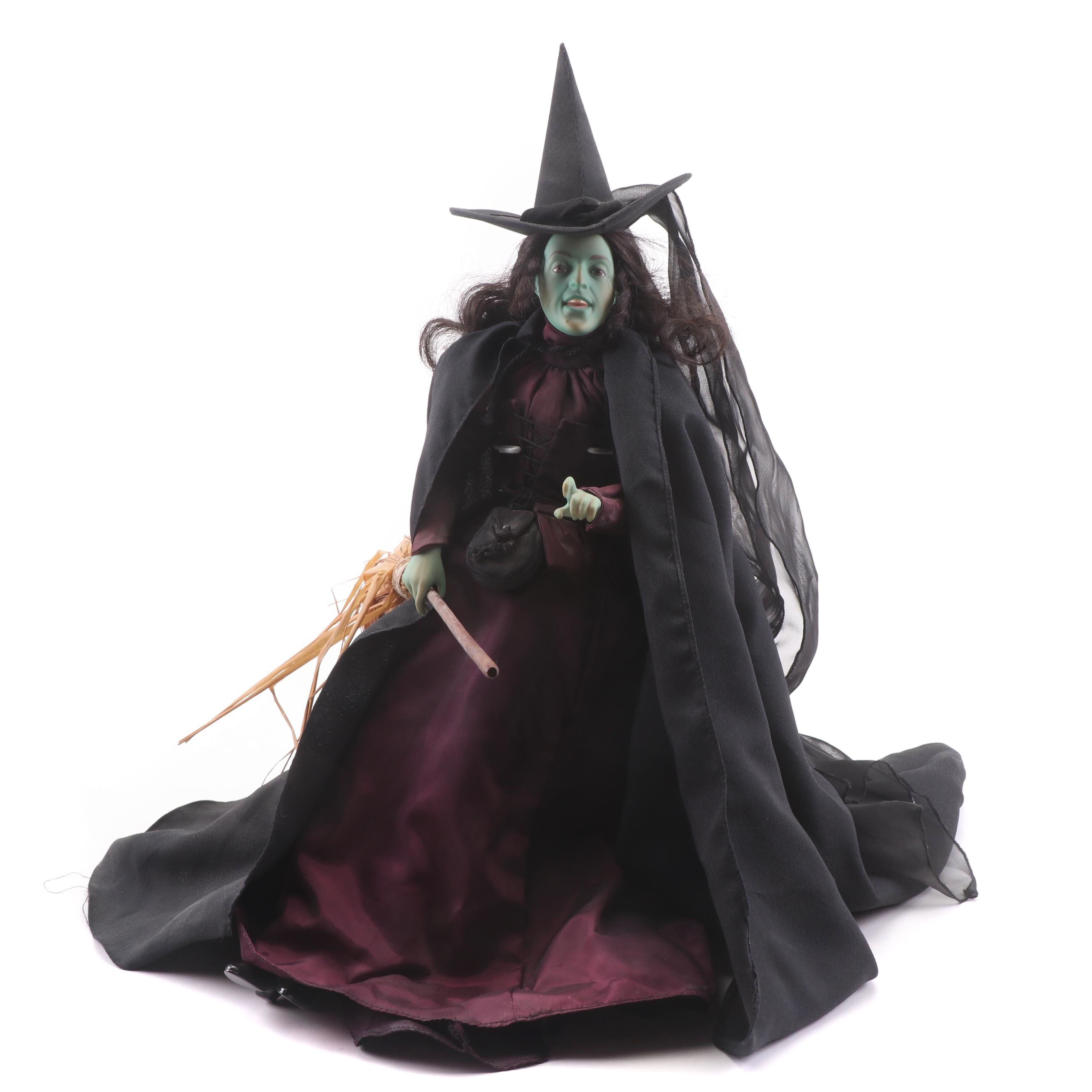 1989 Franklin Heirloom "Wicked Witch of the East" Porcelain Doll with Stand