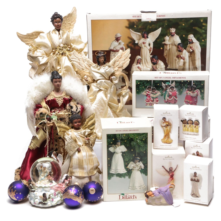 Holiday Ornaments, Nativity Figurines and Snow Globe Including Thomas Blackshear
