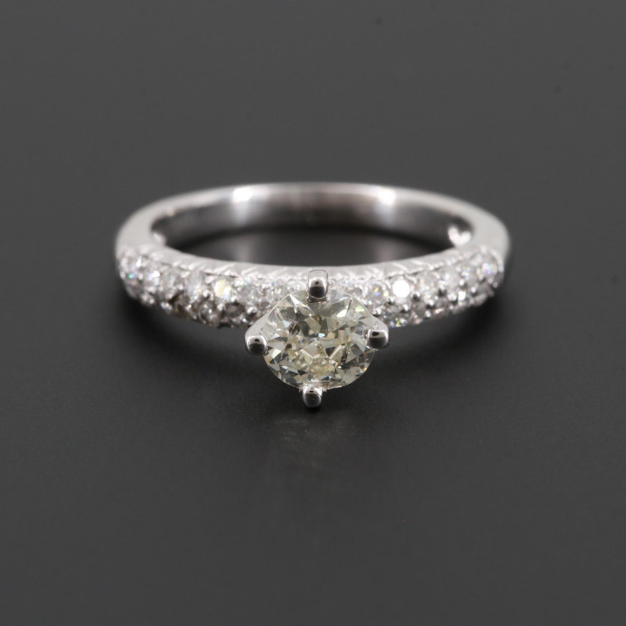 14K White Gold Diamond Ring