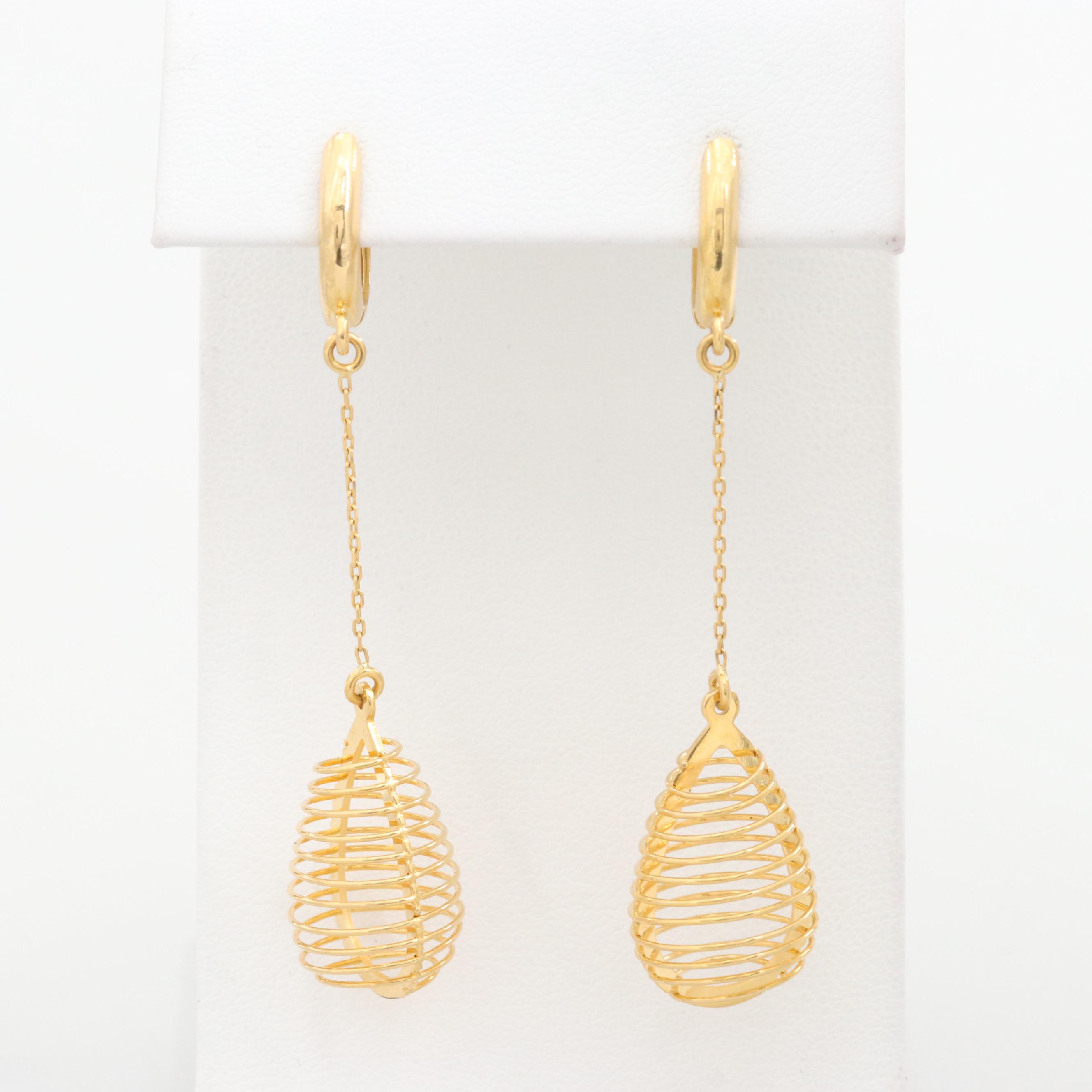 22K Yellow Gold Dangle Earrings