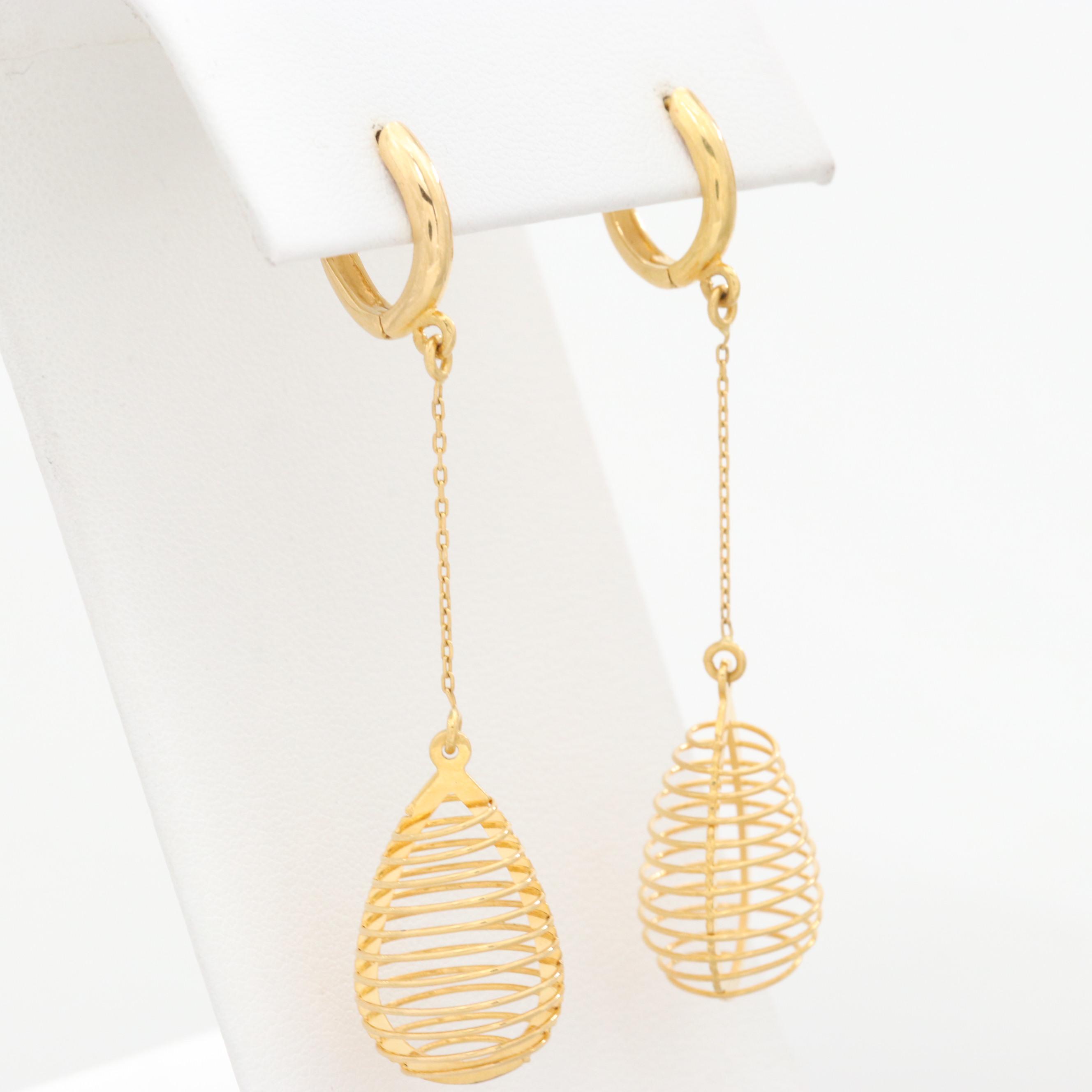 22K Yellow Gold Dangle Earrings