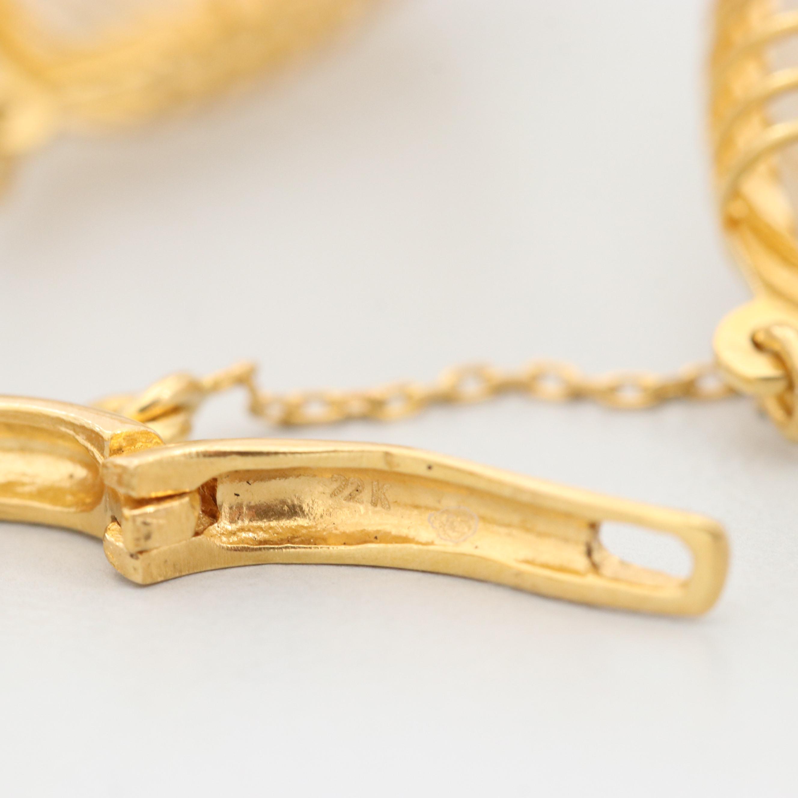 22K Yellow Gold Dangle Earrings