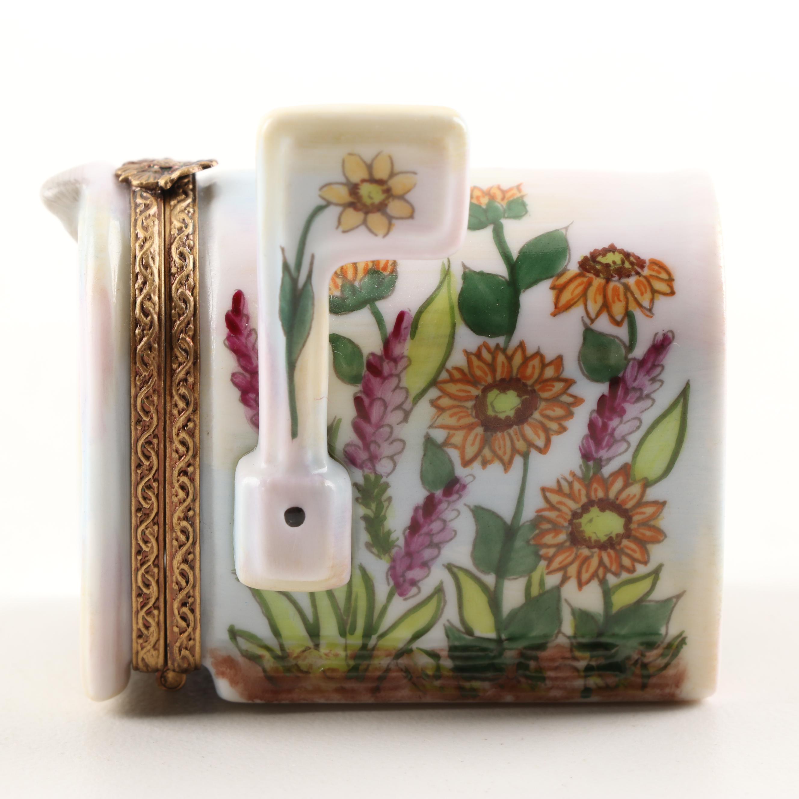 Rochard Limoges Hand-Painted Porcelain Mailbox Trinket Box