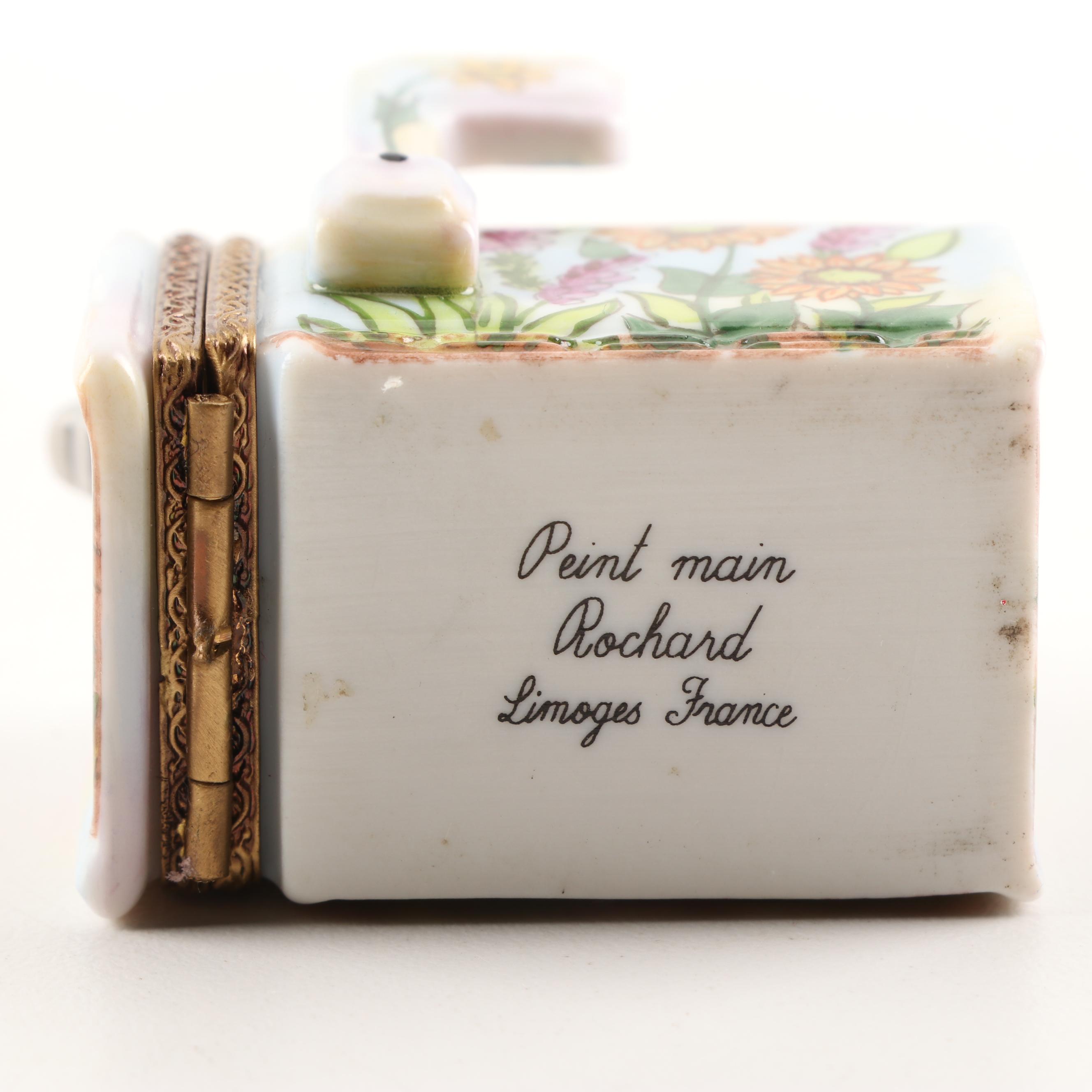Rochard Limoges Hand-Painted Porcelain Mailbox Trinket Box