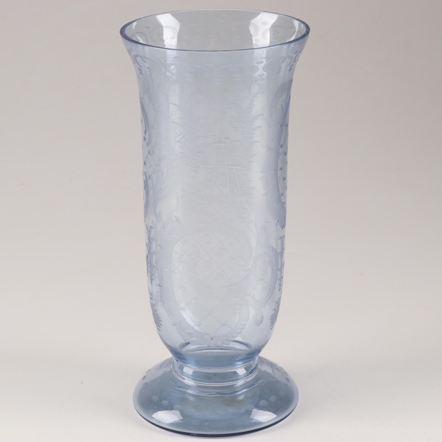 Egermann Style Czechoslovakian Cut Glass Vase