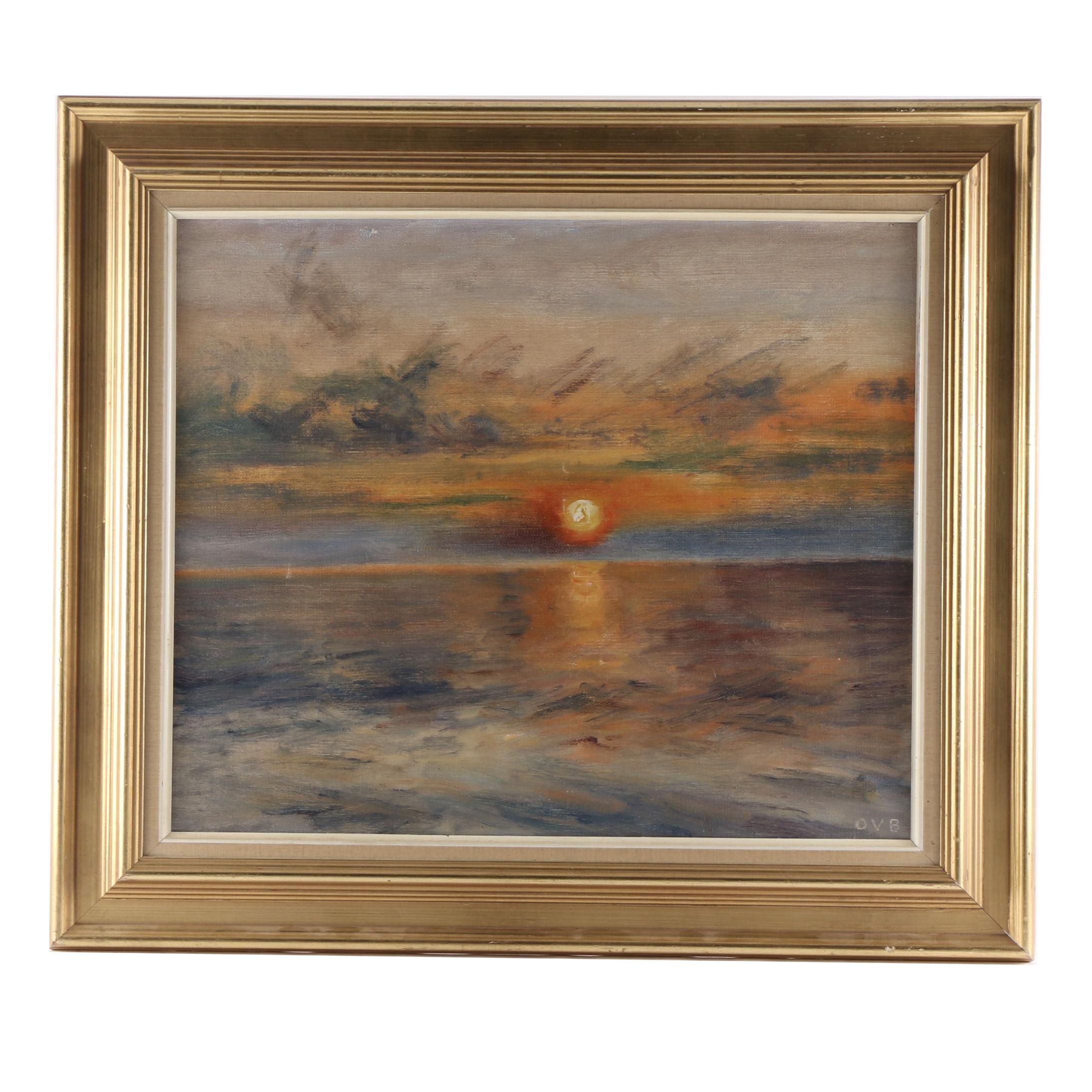 Orla Valdemar Borch Seascape Oil Painting
