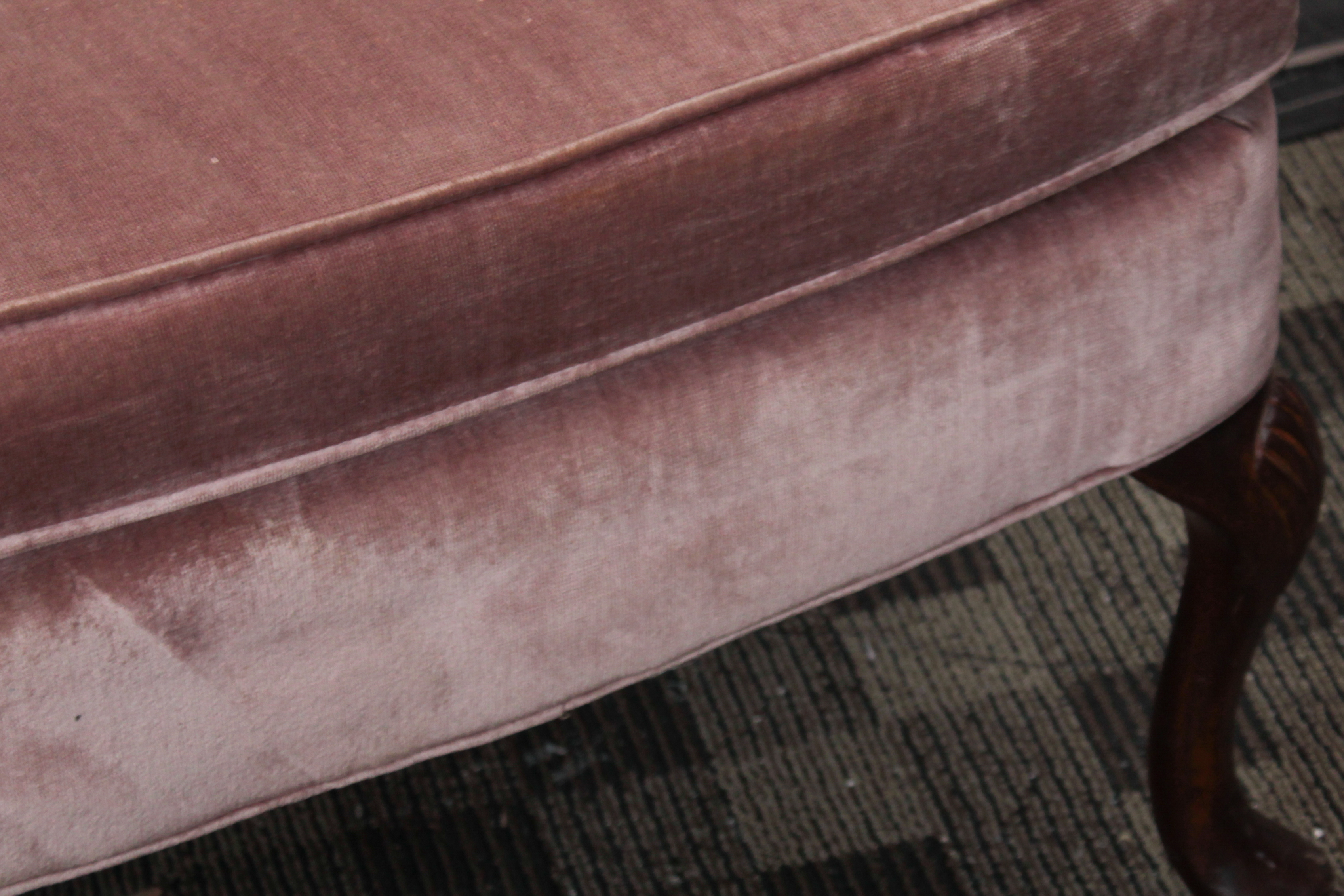 Pair of Queen Anne Style Custom-Upholstered Wingback Armchairs, 20th Century