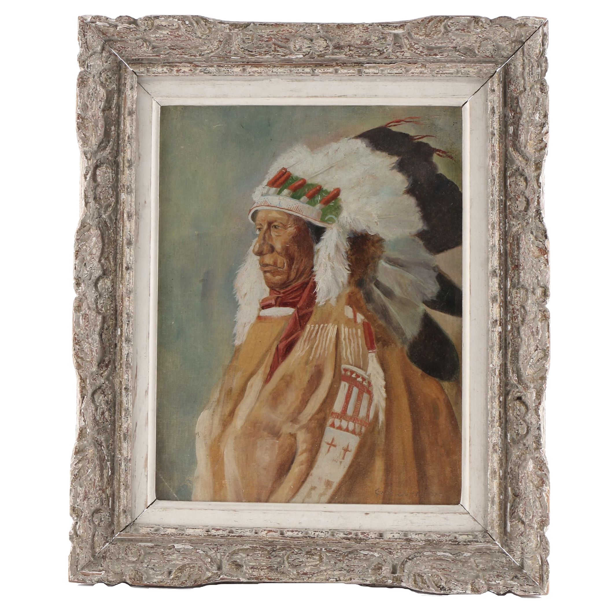 Native American Portrait Oil Painting