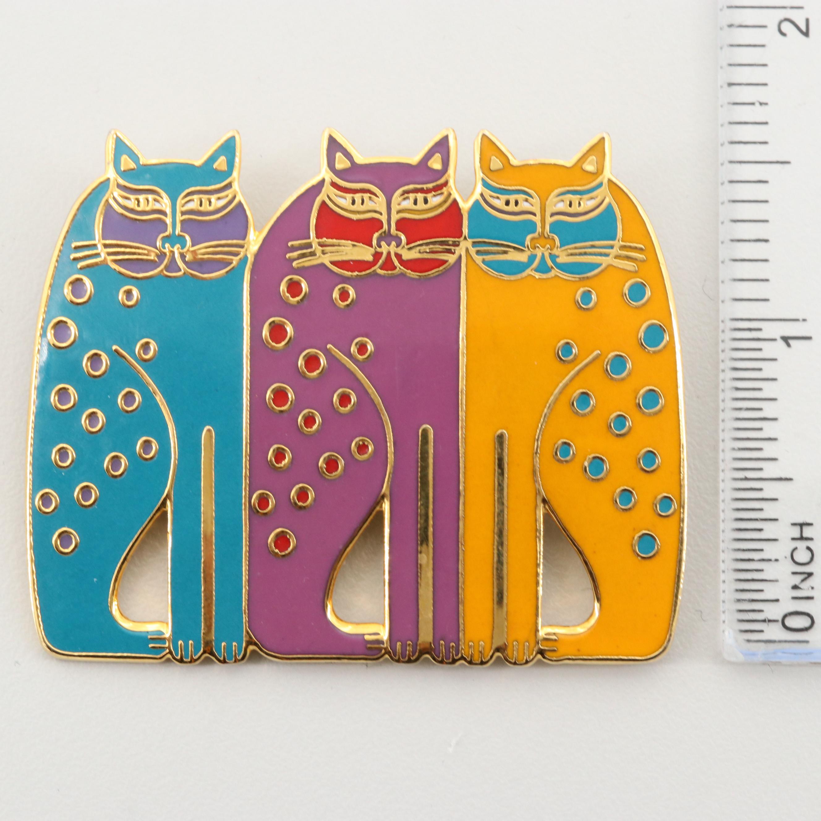 Enamel and Rhinestone Brooch and Pendant Assortment Featuring Laurel Burch