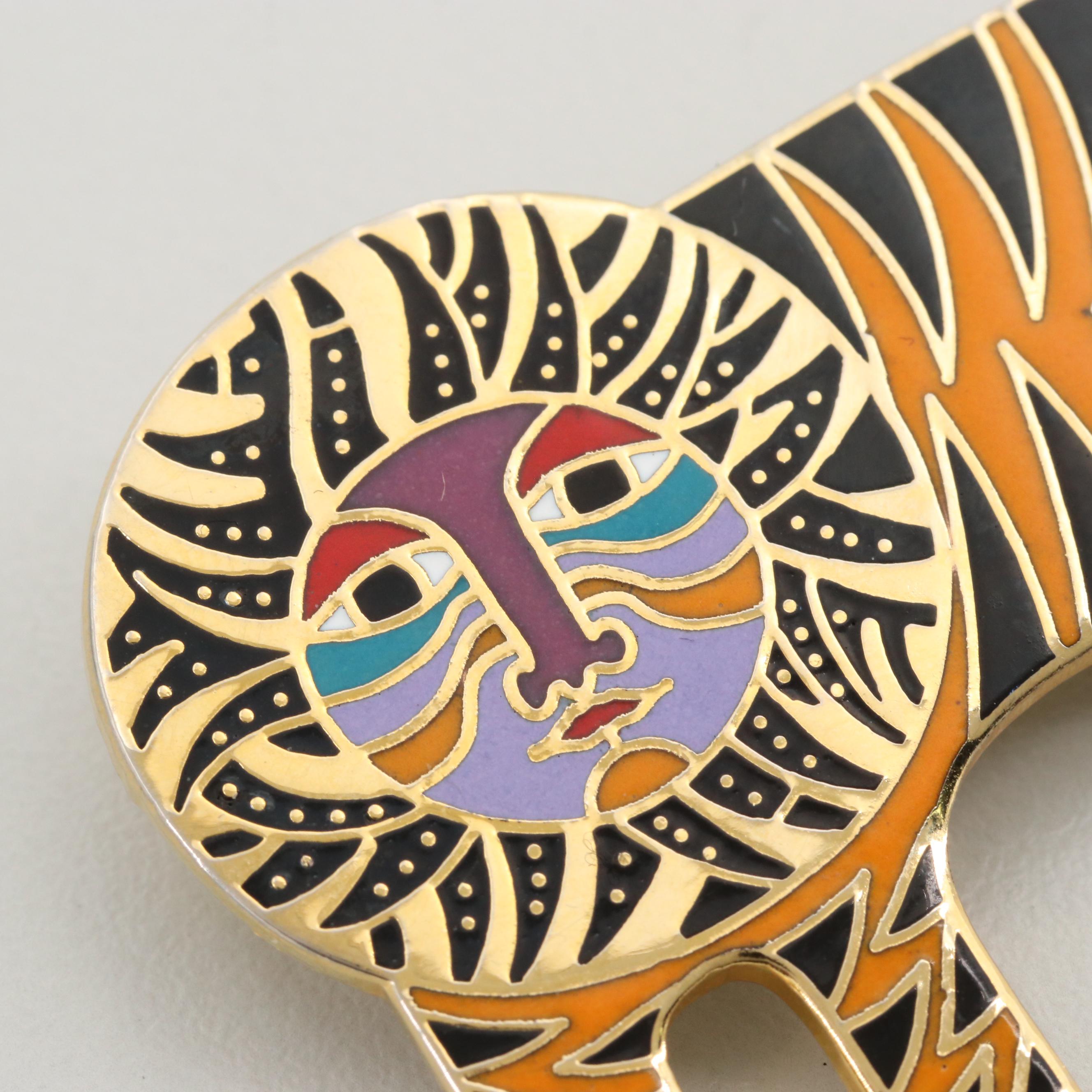 Enamel and Rhinestone Brooch and Pendant Assortment Featuring Laurel Burch