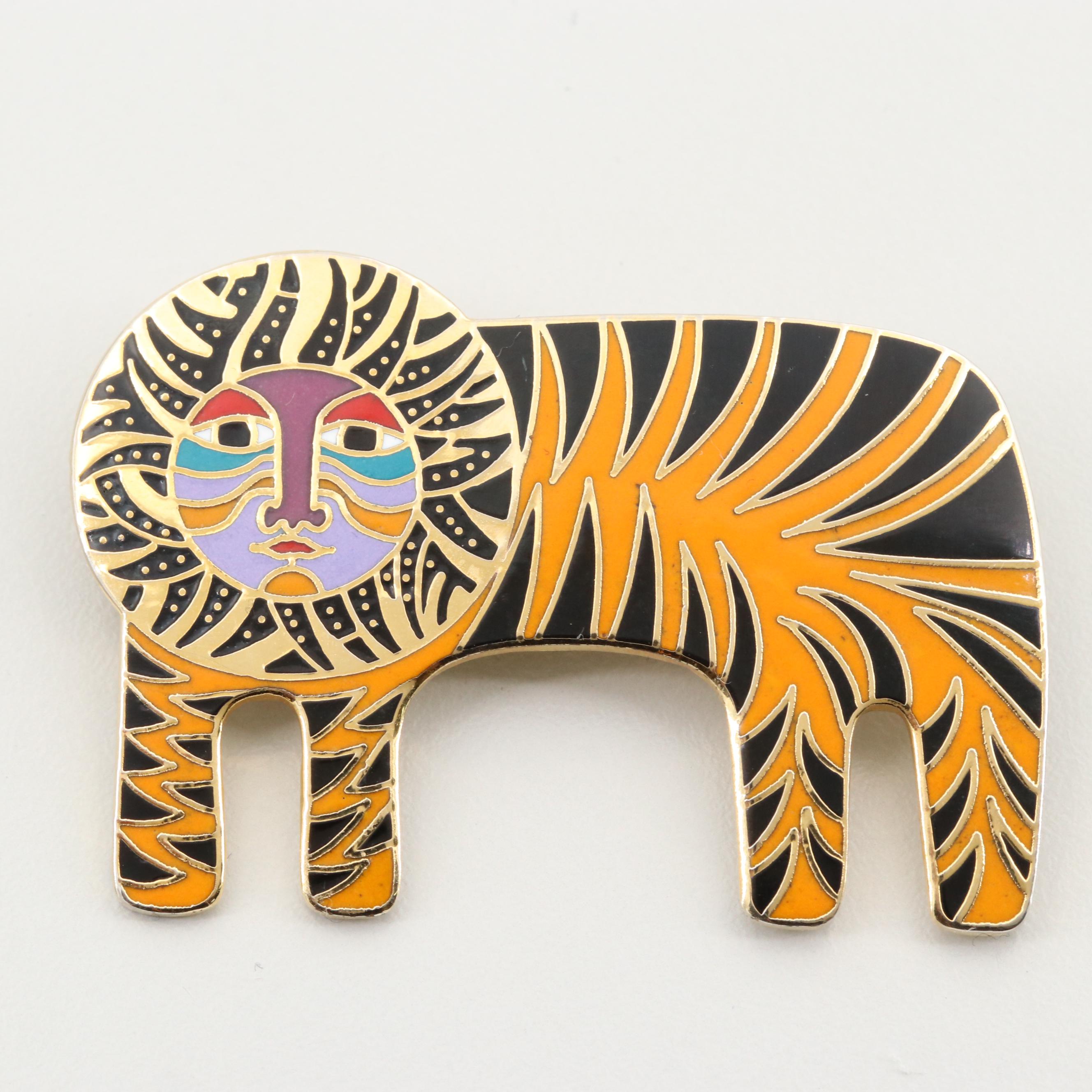 Enamel and Rhinestone Brooch and Pendant Assortment Featuring Laurel Burch