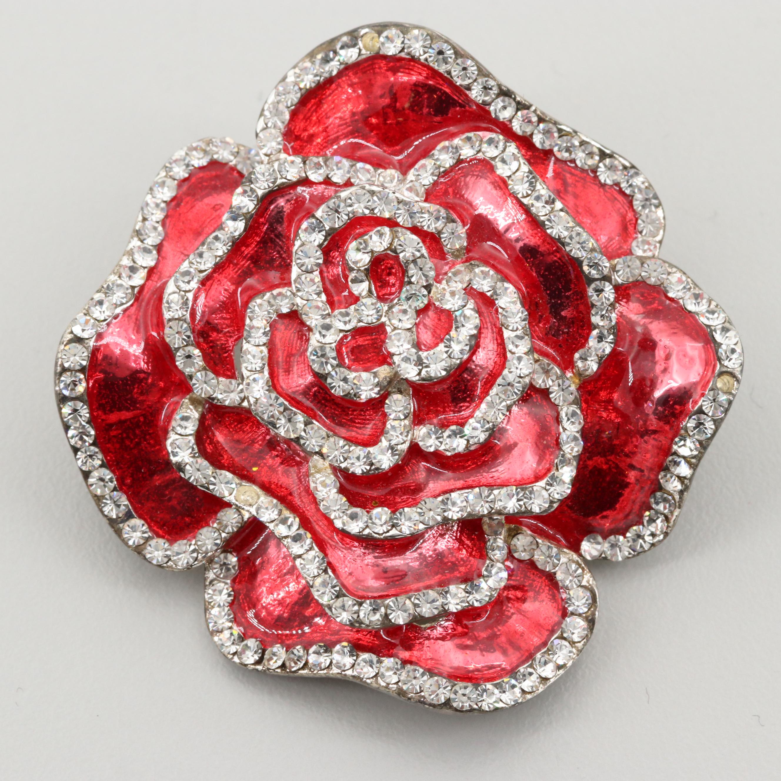 Enamel and Rhinestone Brooch and Pendant Assortment Featuring Laurel Burch