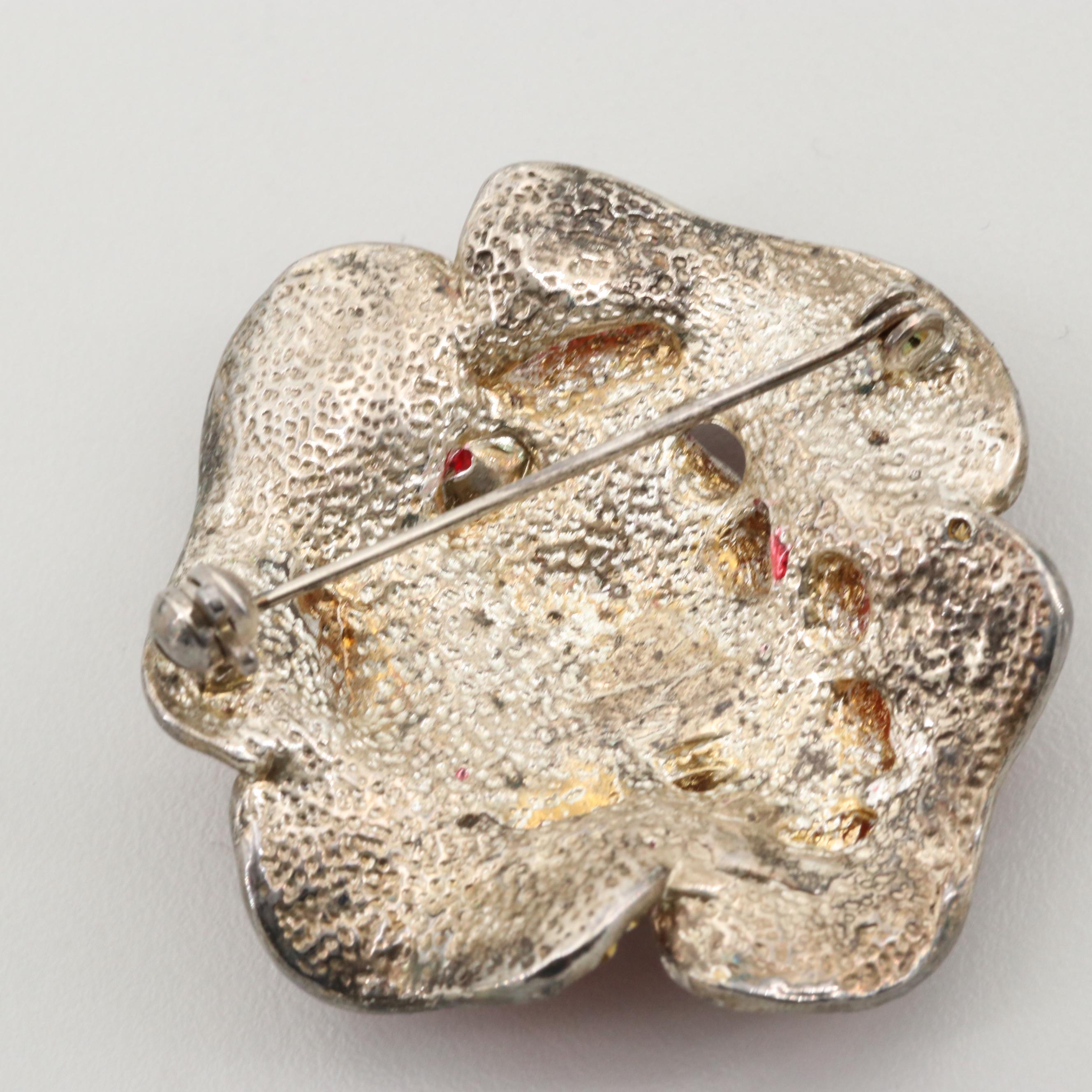 Enamel and Rhinestone Brooch and Pendant Assortment Featuring Laurel Burch