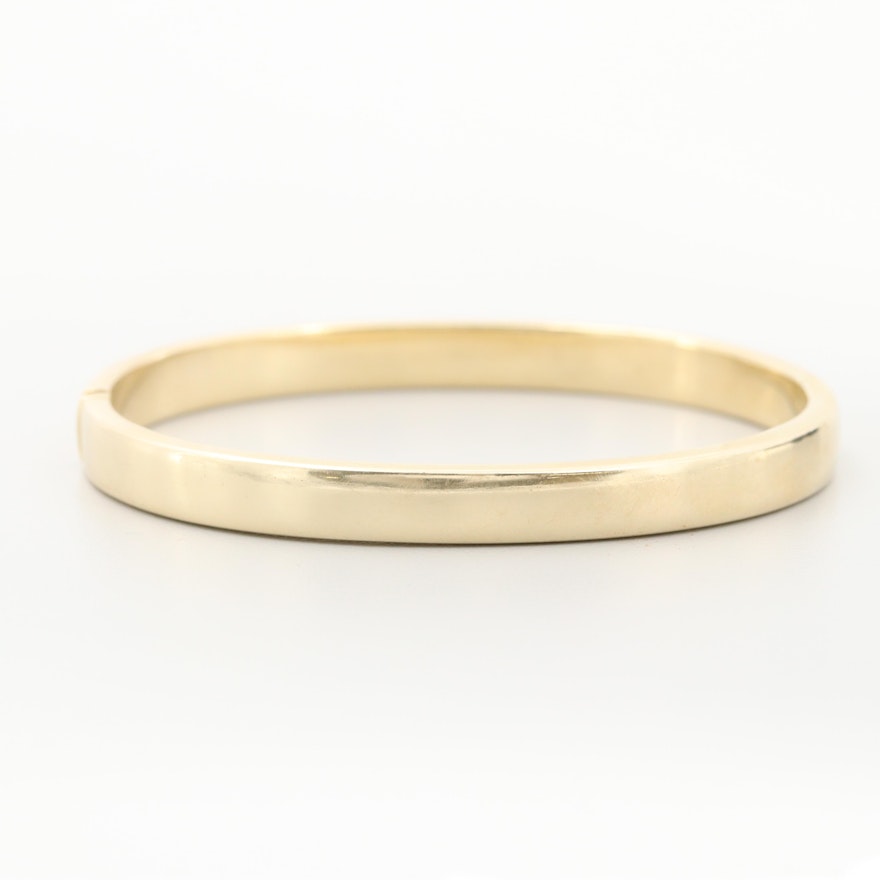 14K Yellow Gold Hinged Bangle Bracelet