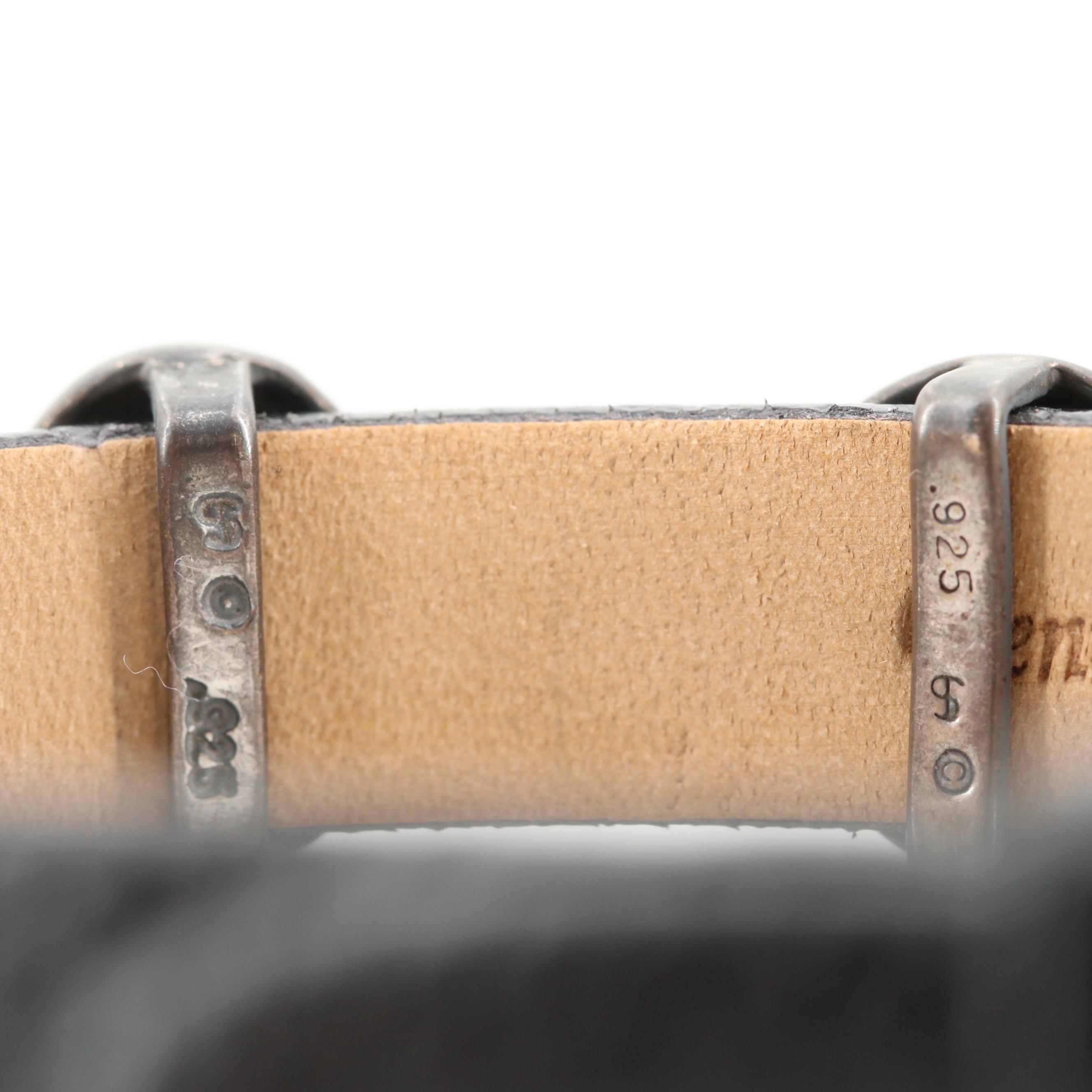 Prerogatives Southwestern Style Sterling Silver Gemstone Leather Bracelets