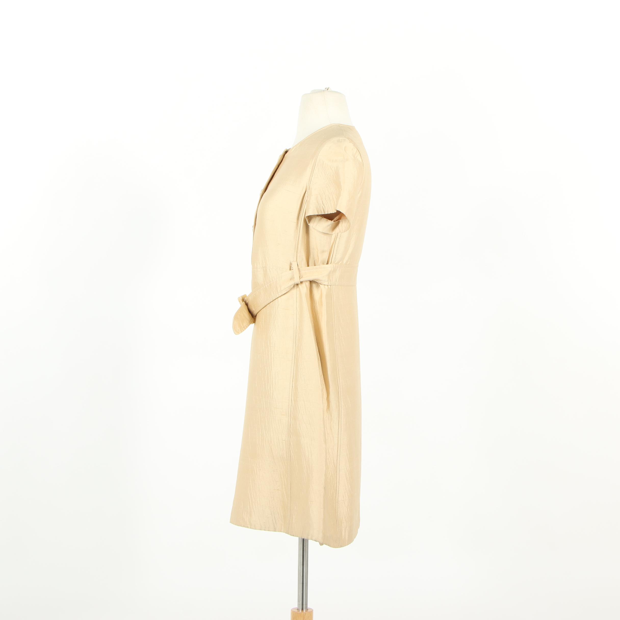 Prada Silk Blend Shirt Dress with Silk Block Pleat Skirt and Ruched Blouse