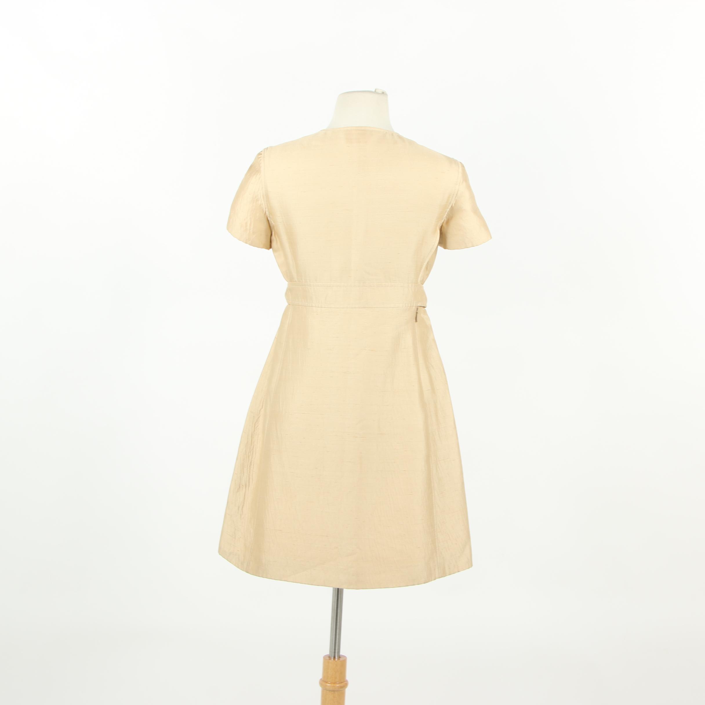 Prada Silk Blend Shirt Dress with Silk Block Pleat Skirt and Ruched Blouse