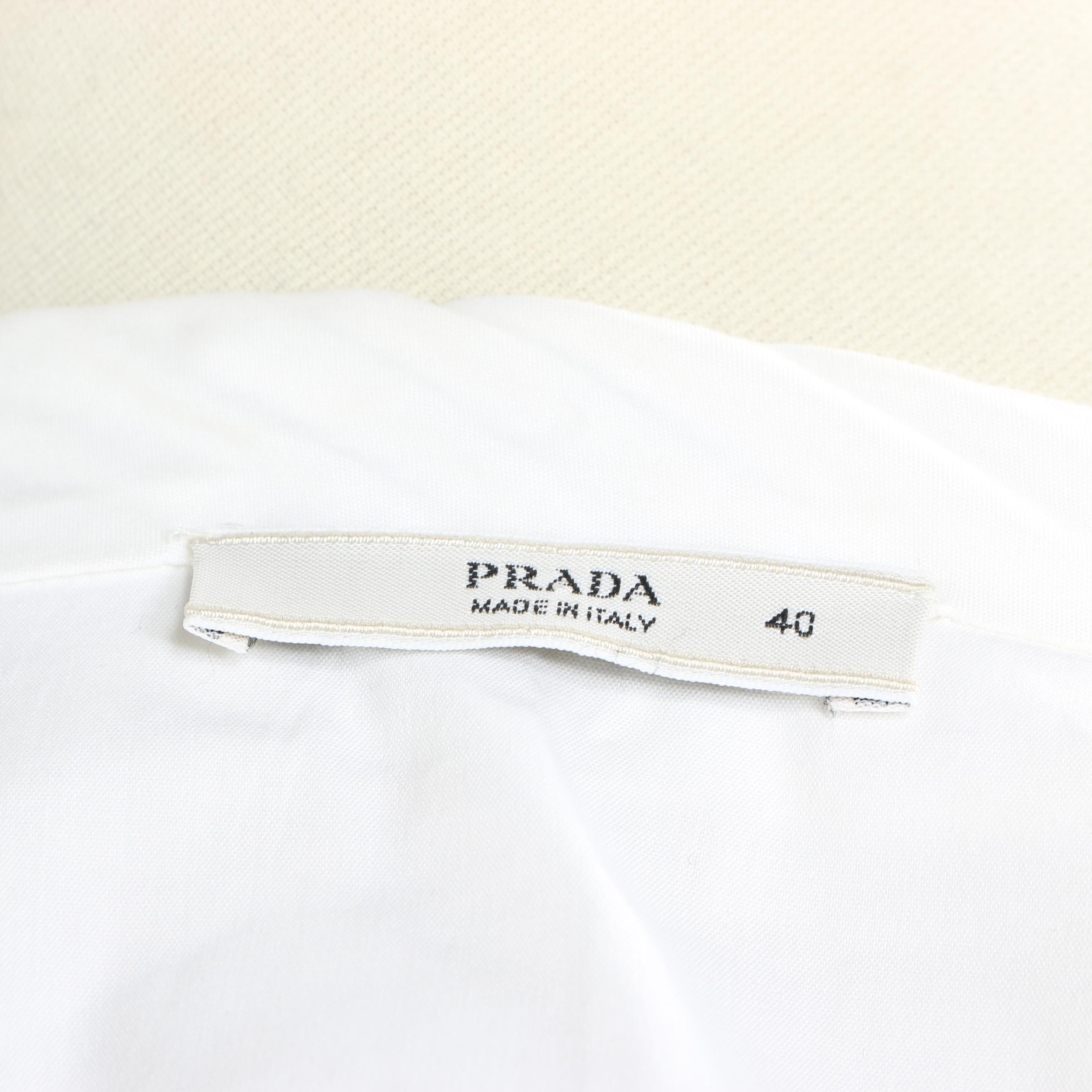 Prada Silk Blend Shirt Dress with Silk Block Pleat Skirt and Ruched Blouse