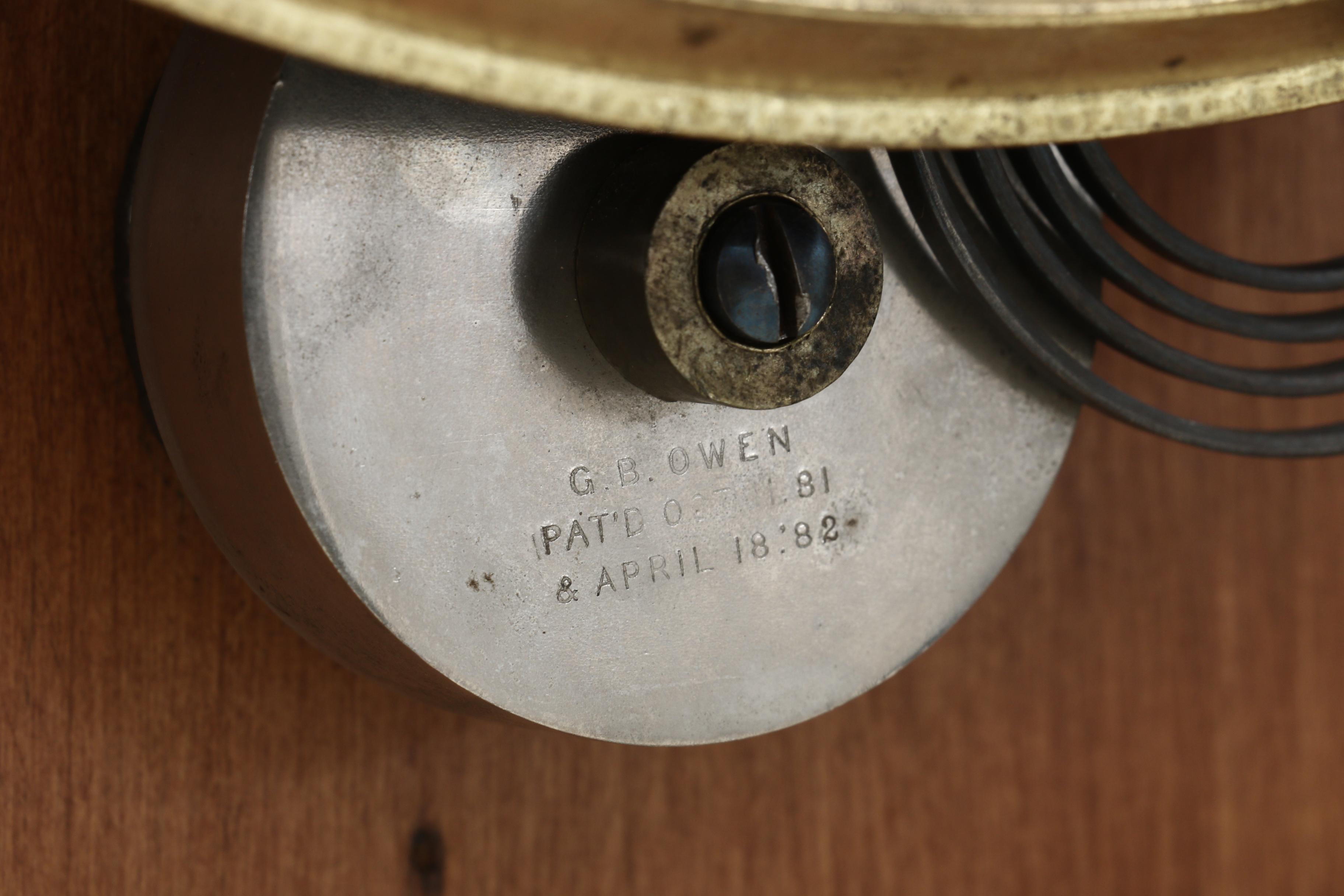 George B. Owen Victorian Oak Pendulum Wall Clock, Late 19th Century