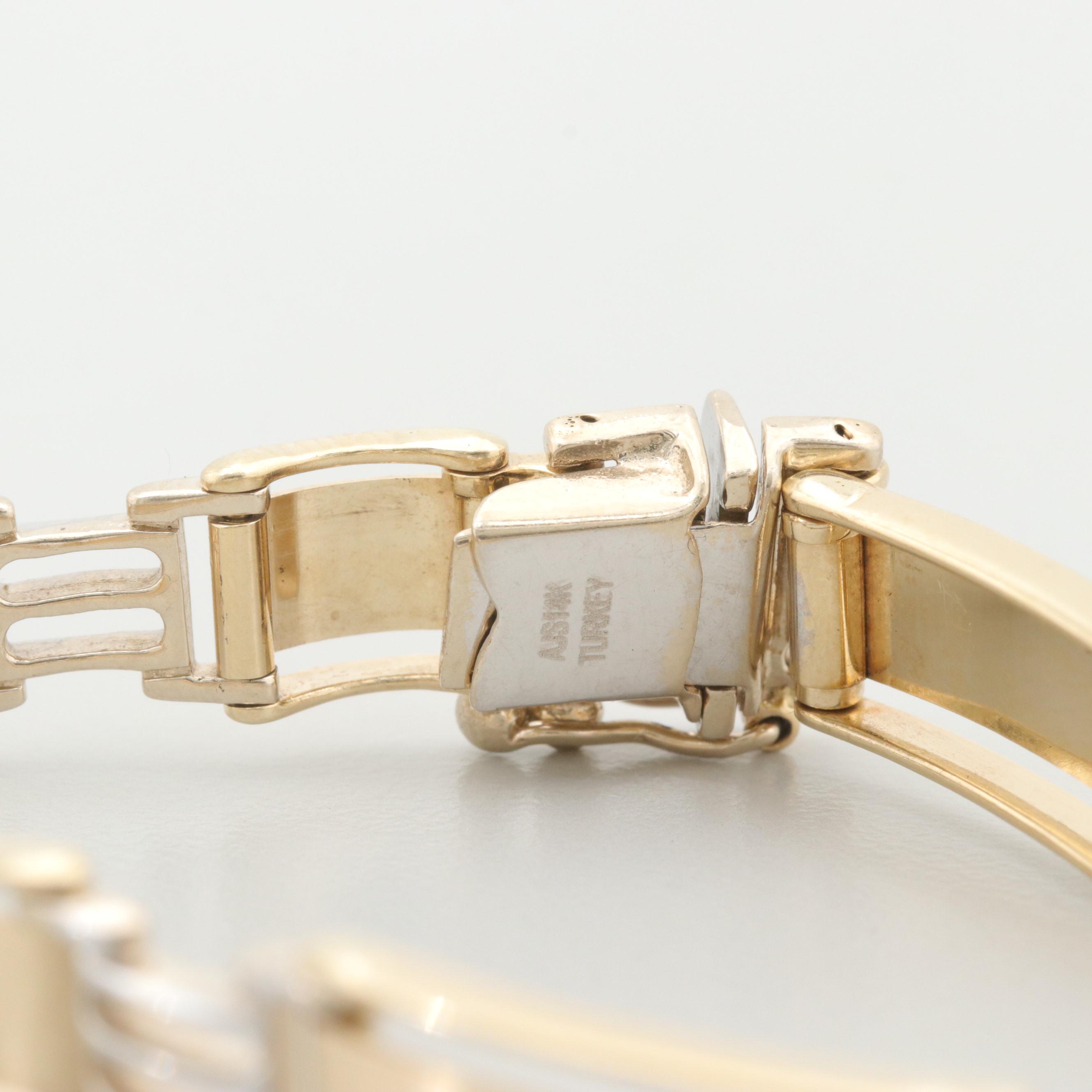 14K Yellow and White Gold Link Bracelet