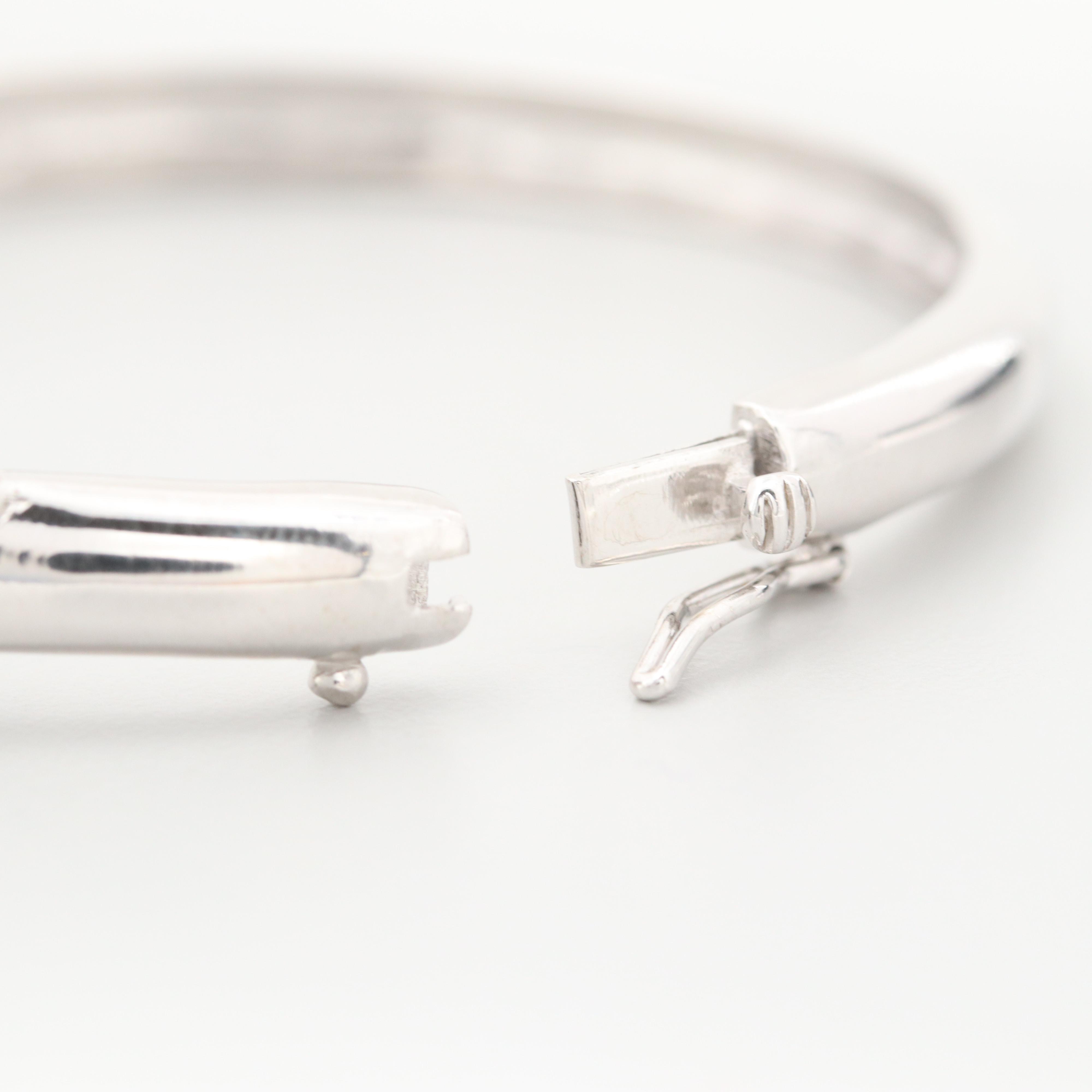 Sterling Silver Emerald, Peridot, Diopside and Garnet Bangle Bracelet