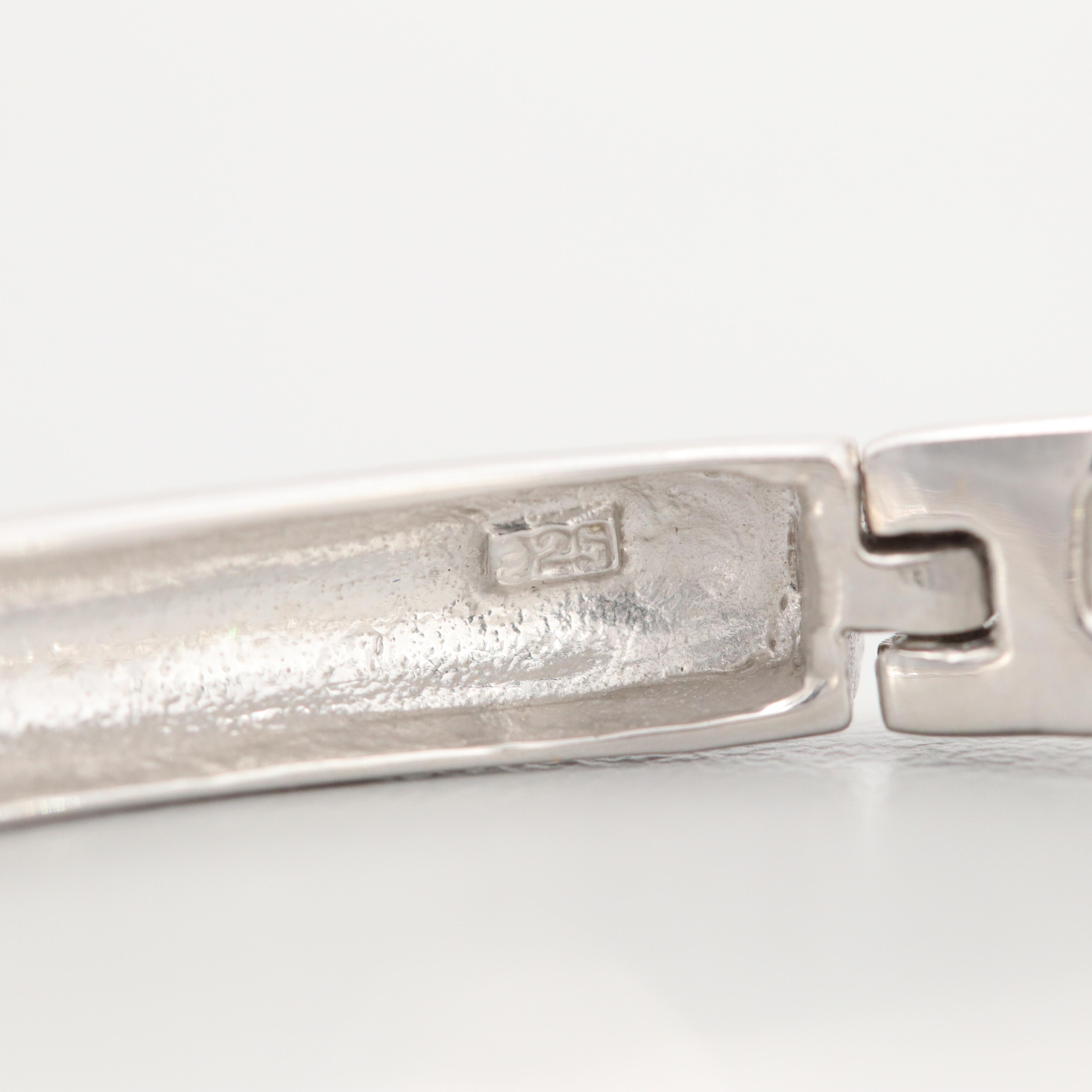 Sterling Silver Emerald, Peridot, Diopside and Garnet Bangle Bracelet