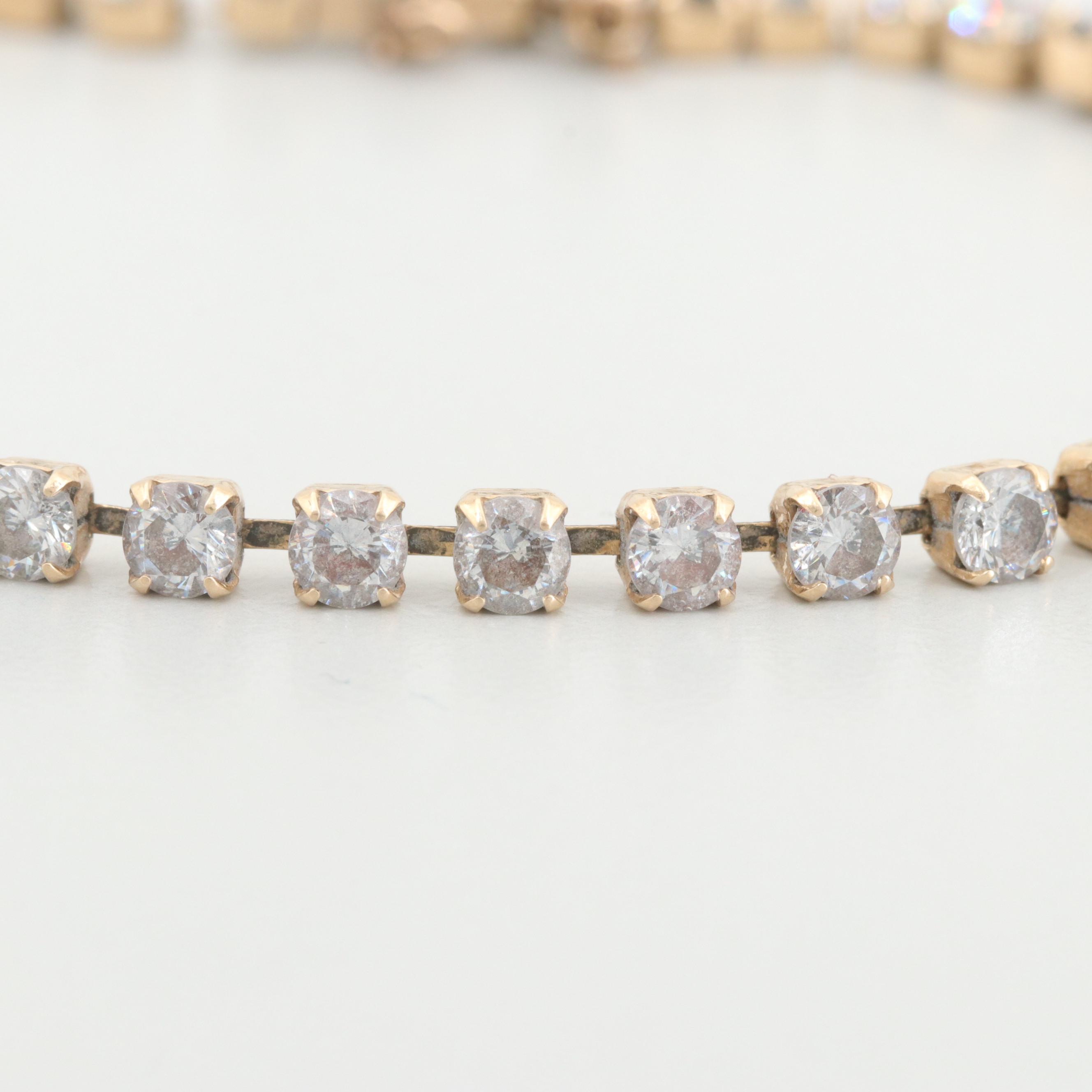 14K Yellow Gold Cubic Zirconia Bracelet
