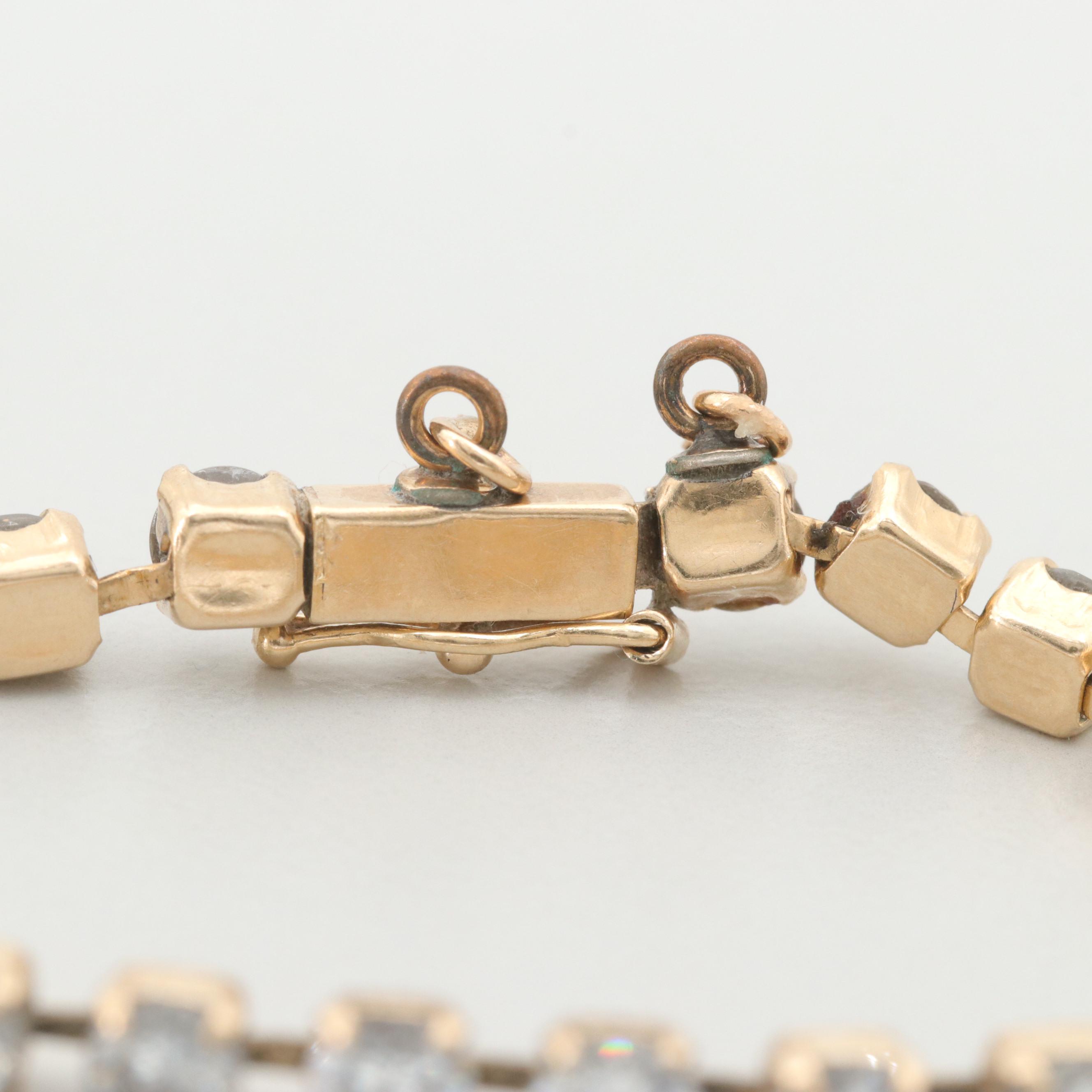 14K Yellow Gold Cubic Zirconia Bracelet