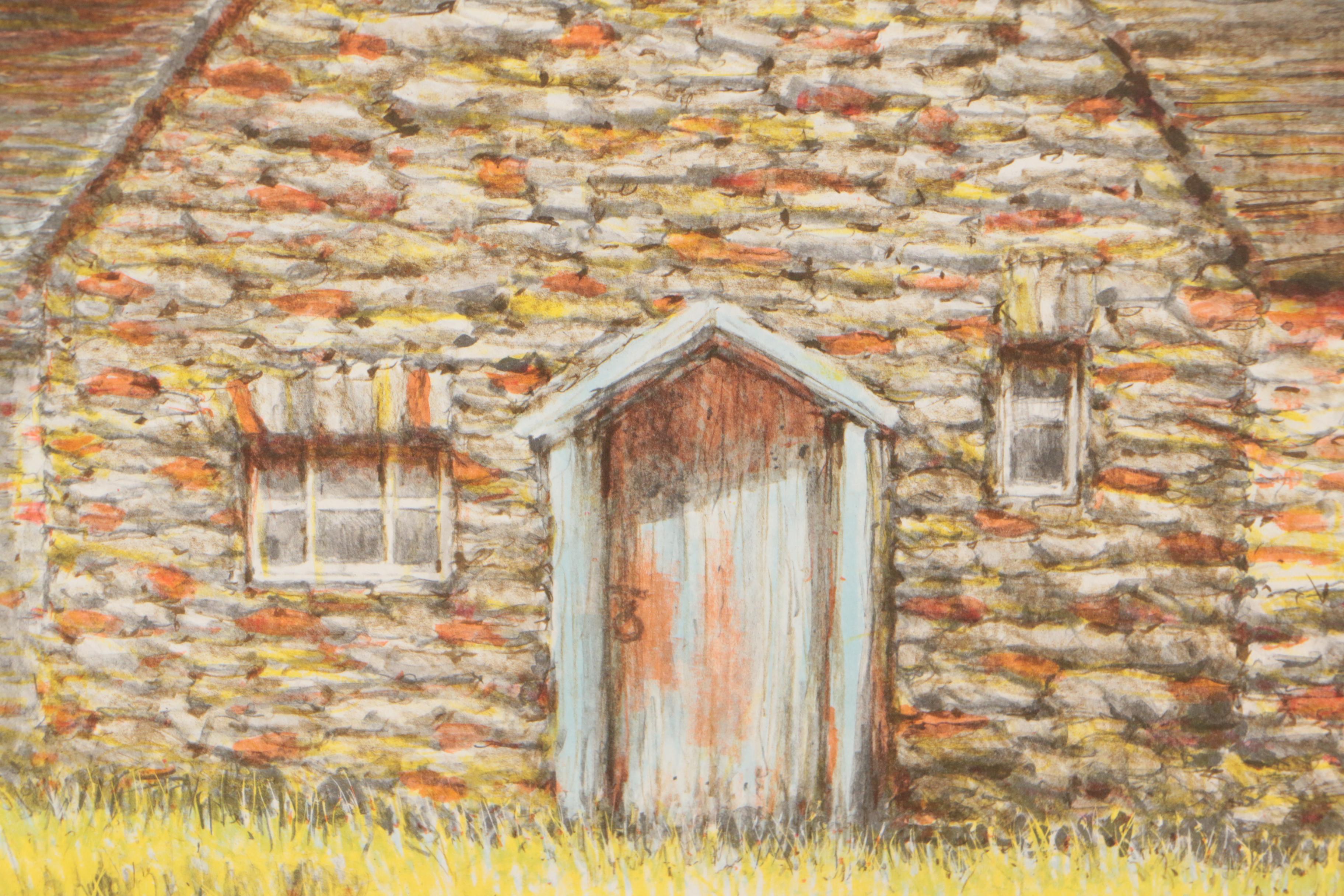 Don Whitlock Lithograph of a Cabin