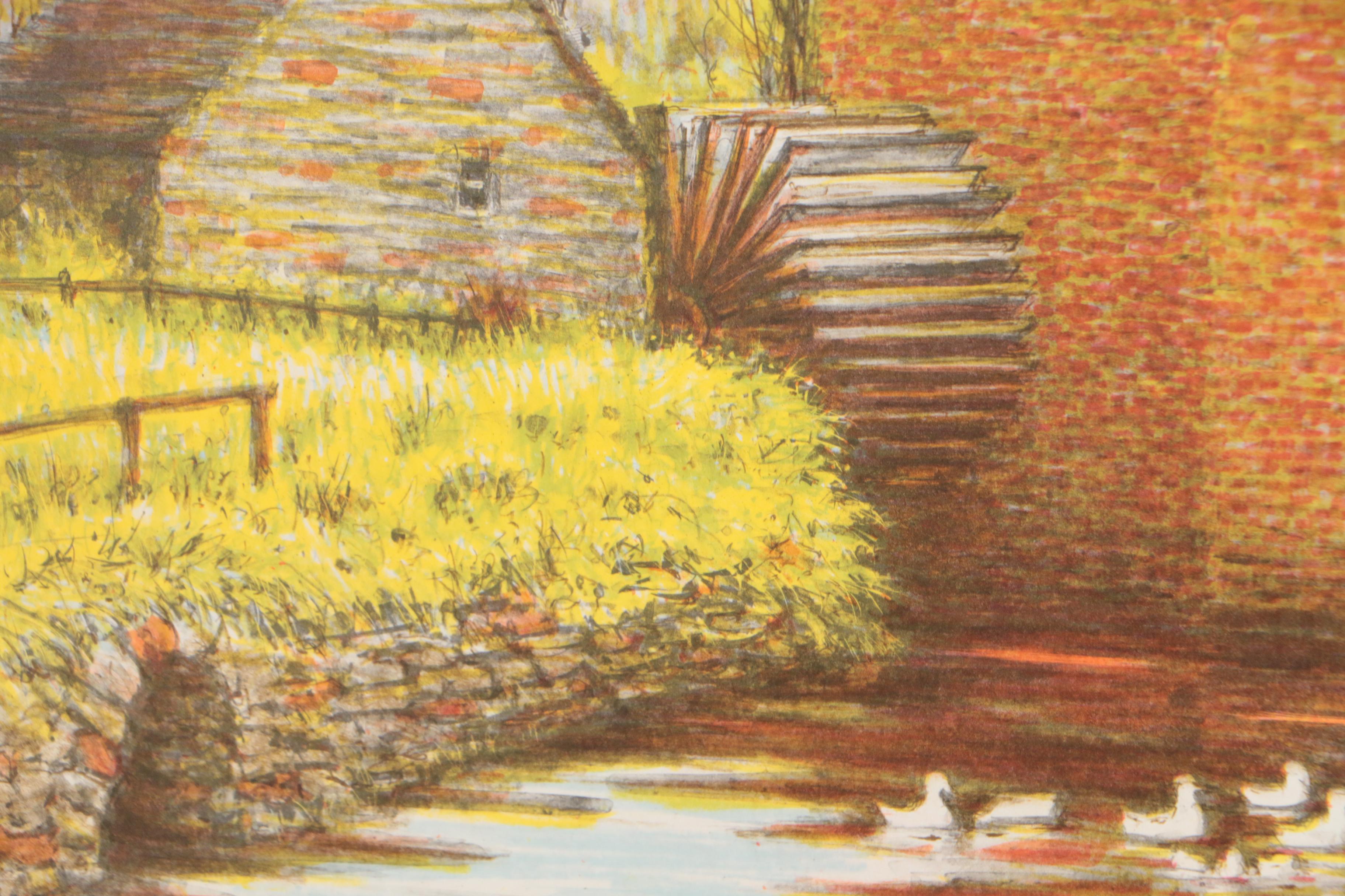 Don Whitlock Lithograph of a Cabin