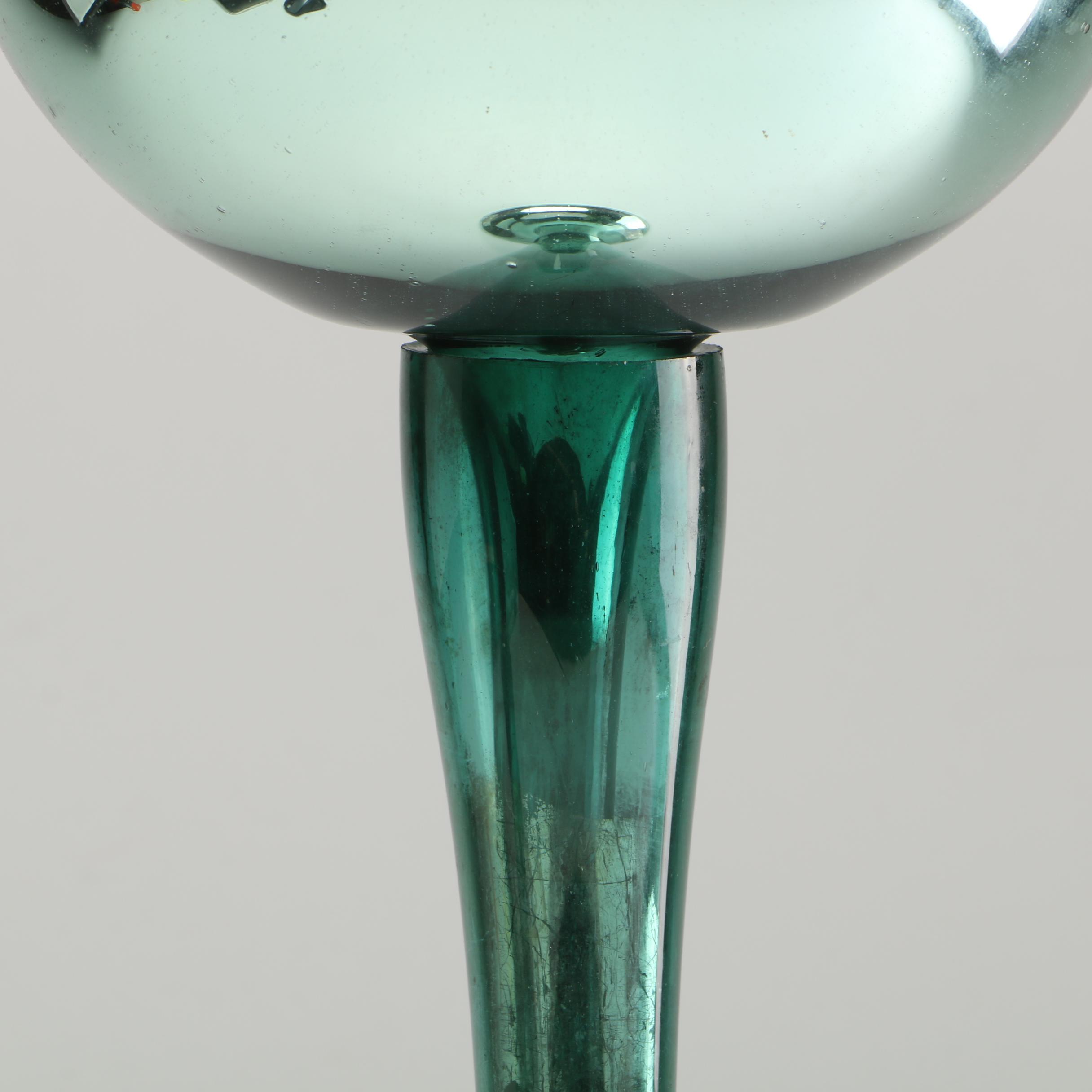 Mid-19th to Early 20th Century Hand Blown Mercury Glass Gazing Sculpture