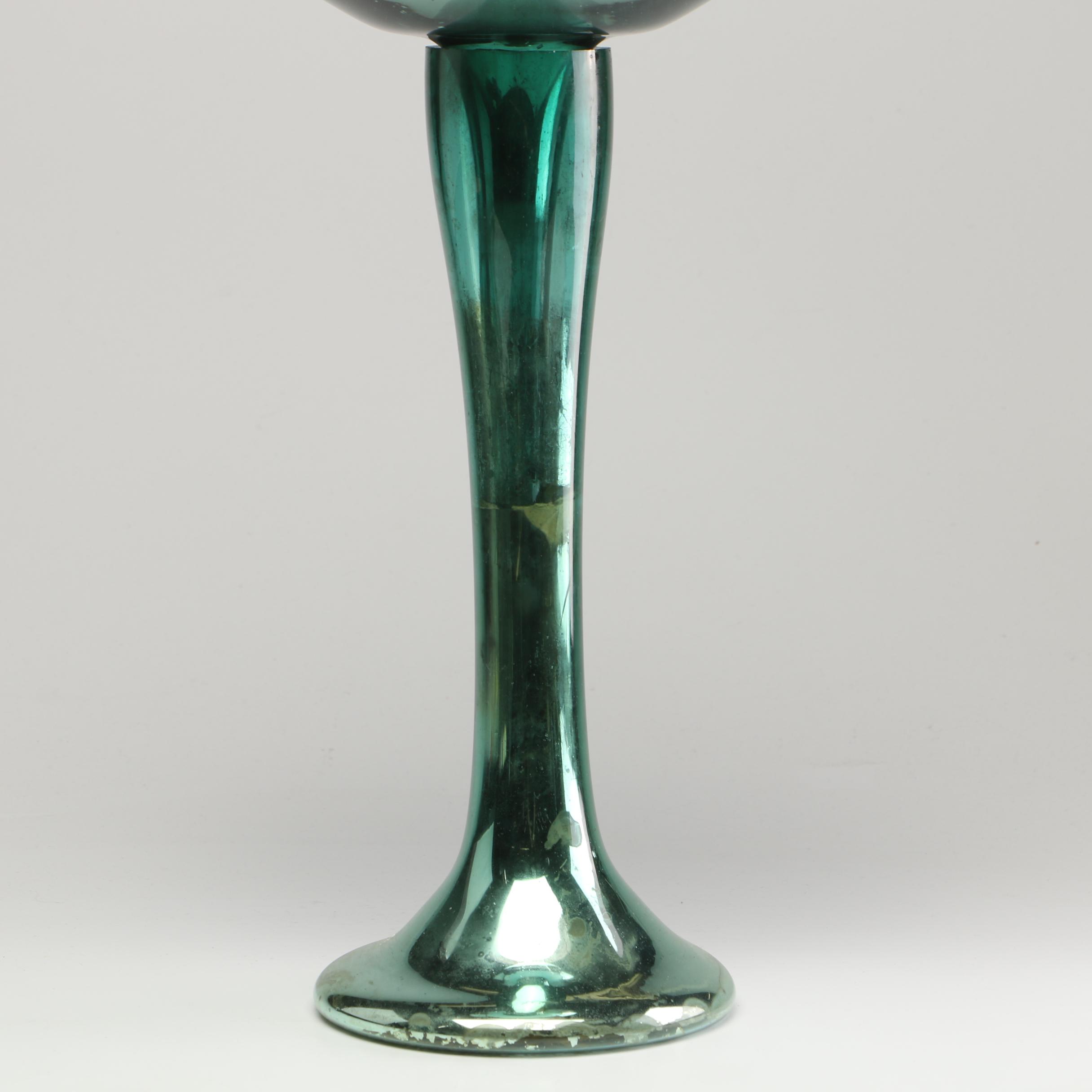 Mid-19th to Early 20th Century Hand Blown Mercury Glass Gazing Sculpture
