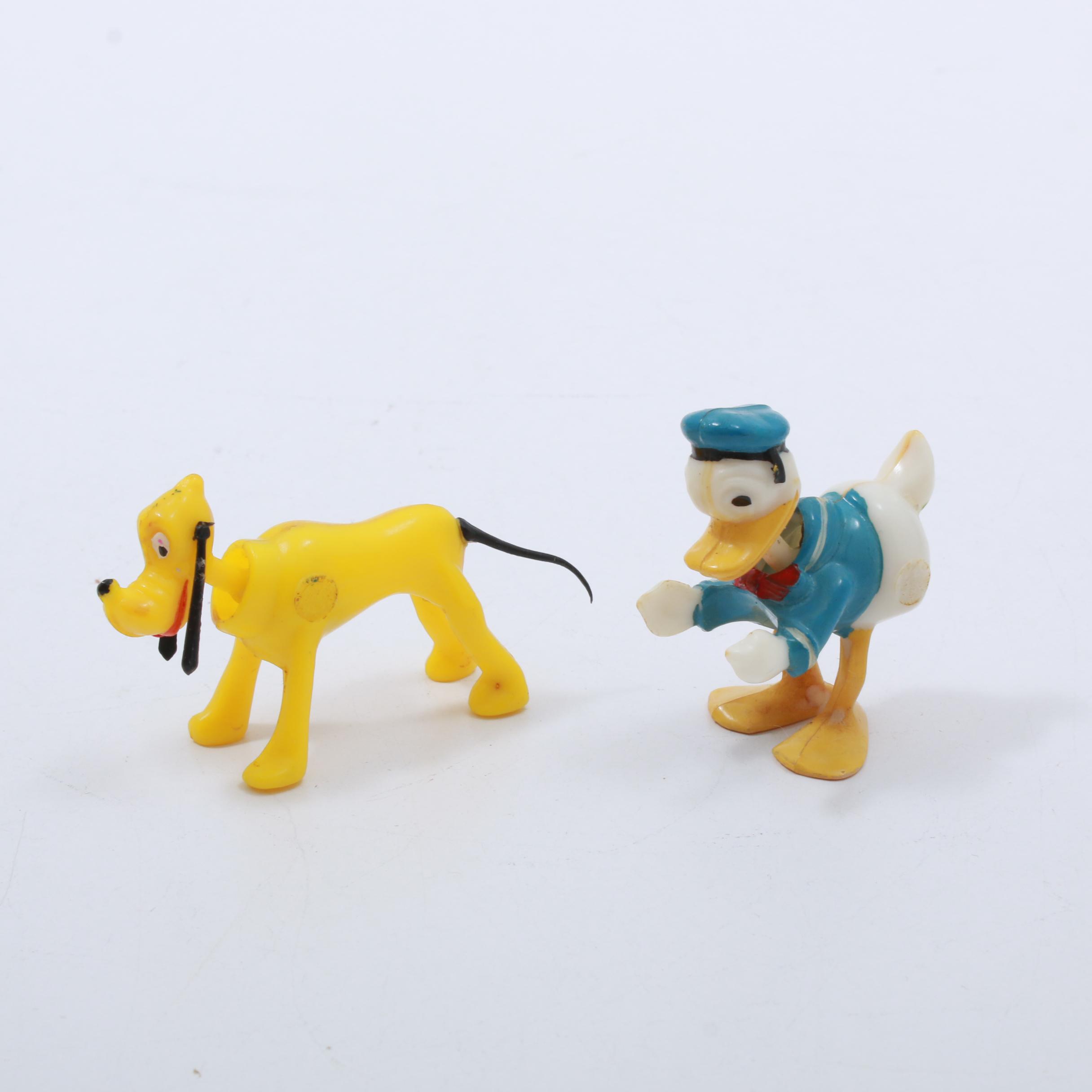 Vintage Disney "Donald Duck" and "Pluto" Mini Bobblehead Toys by Marx