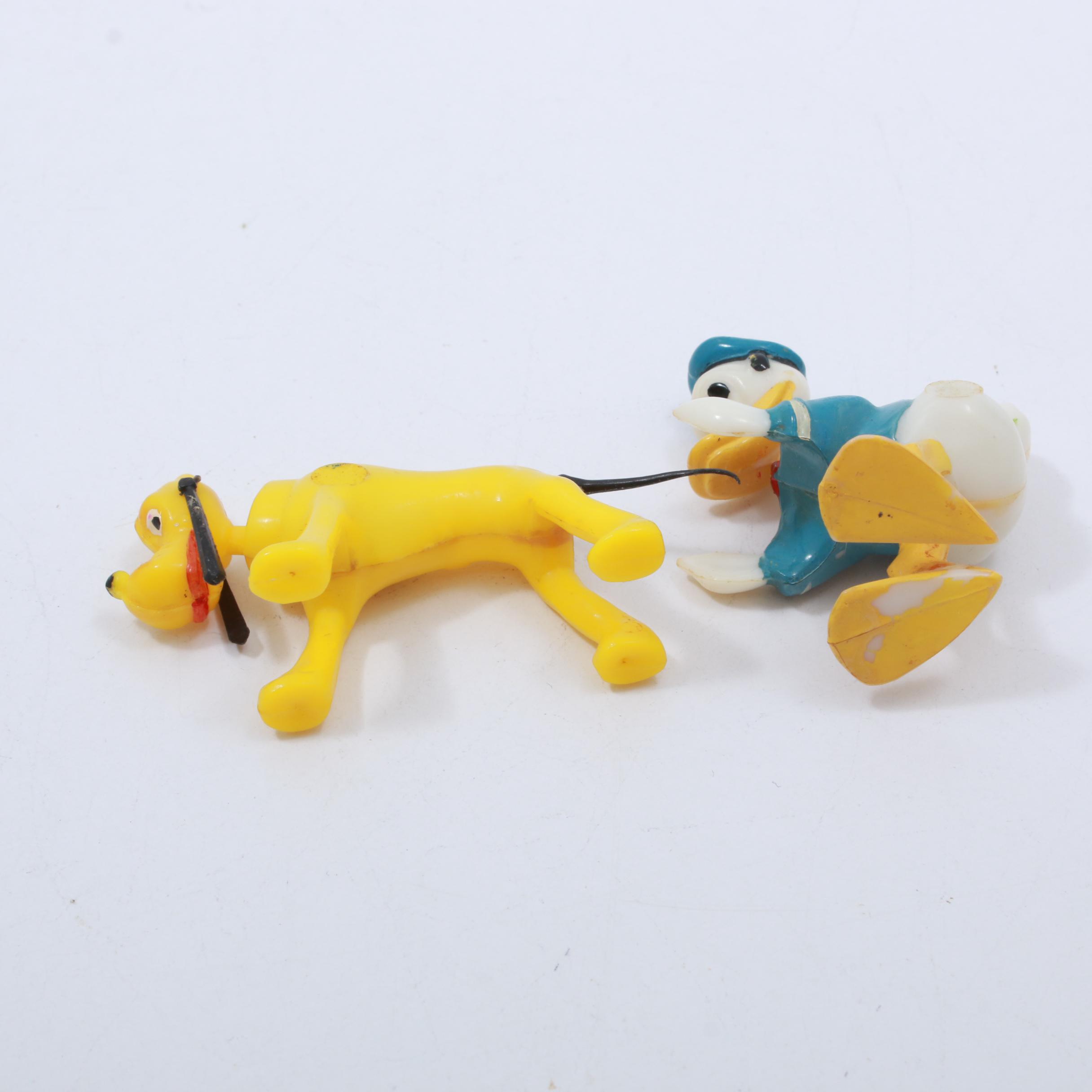 Vintage Disney "Donald Duck" and "Pluto" Mini Bobblehead Toys by Marx