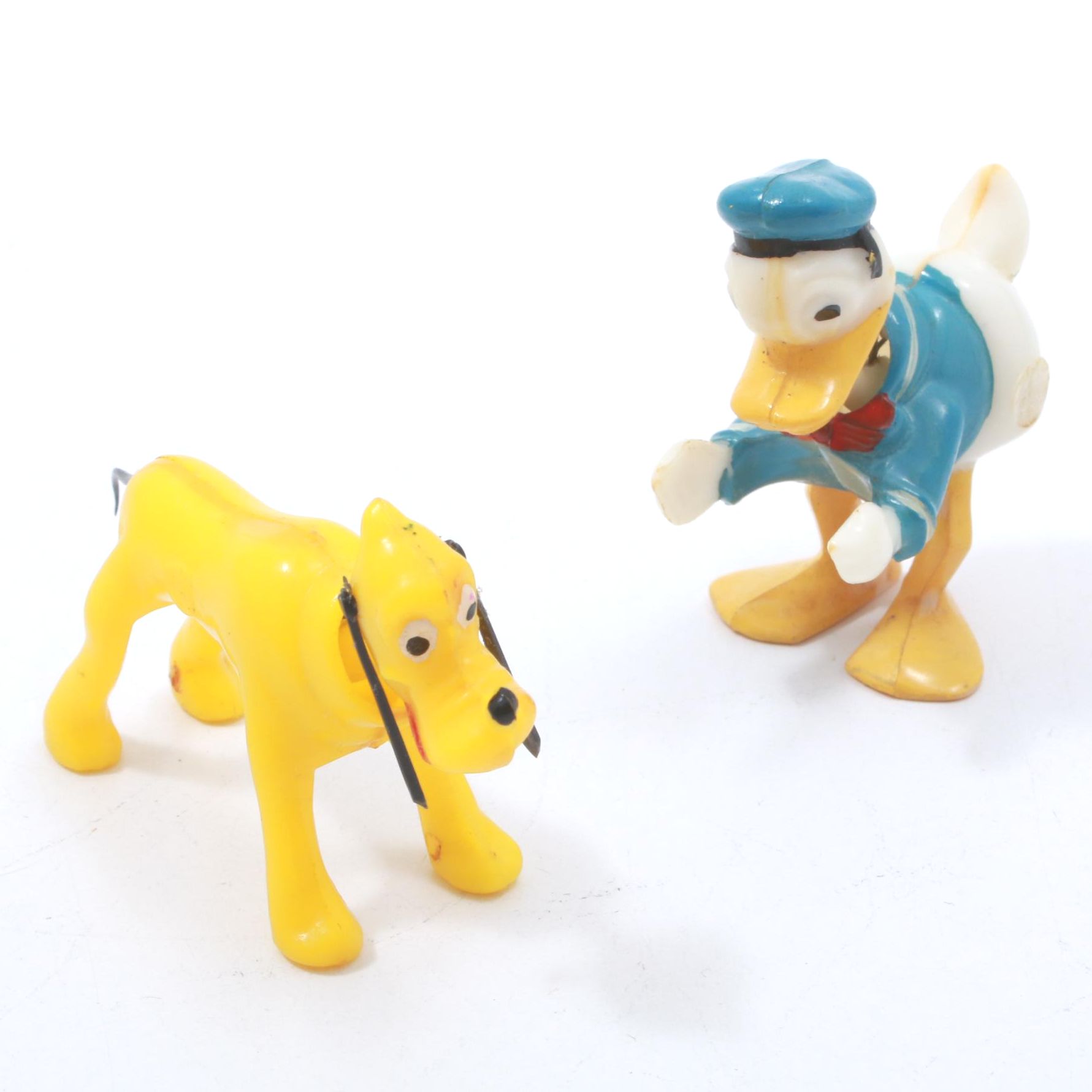 Vintage Disney "Donald Duck" and "Pluto" Mini Bobblehead Toys by Marx