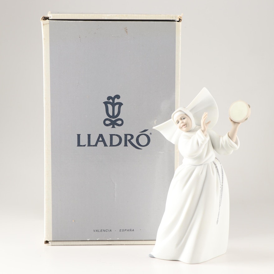 Lladró Porcelain "Sister with Tambourine" Figurine