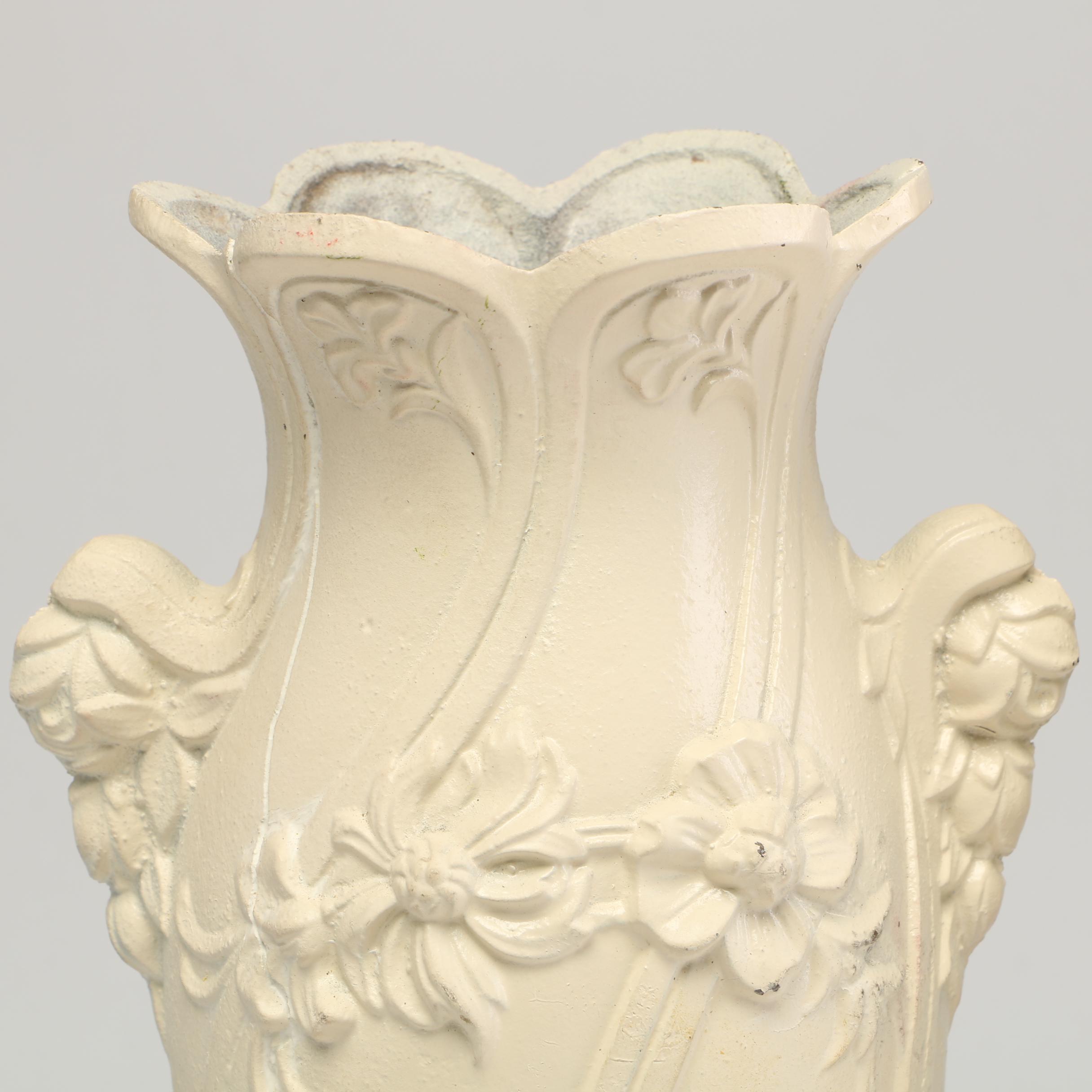 Painted Cast Iron Urns