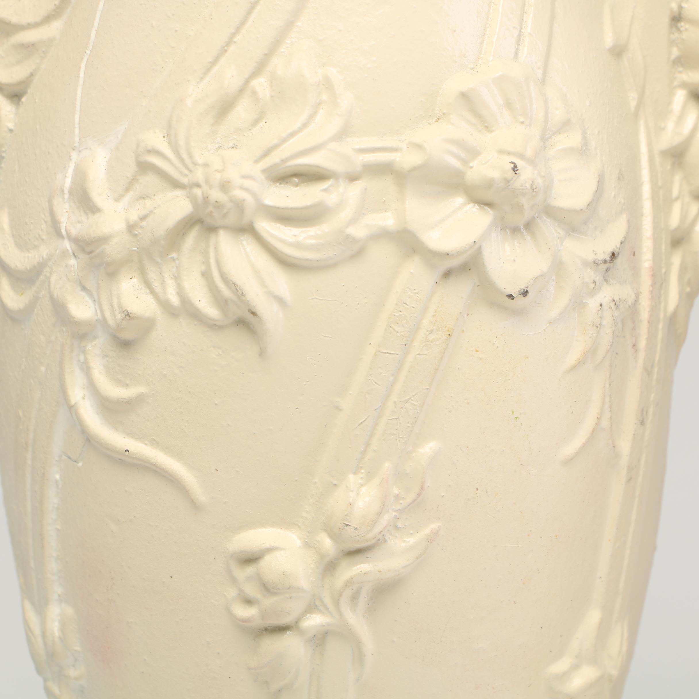 Painted Cast Iron Urns