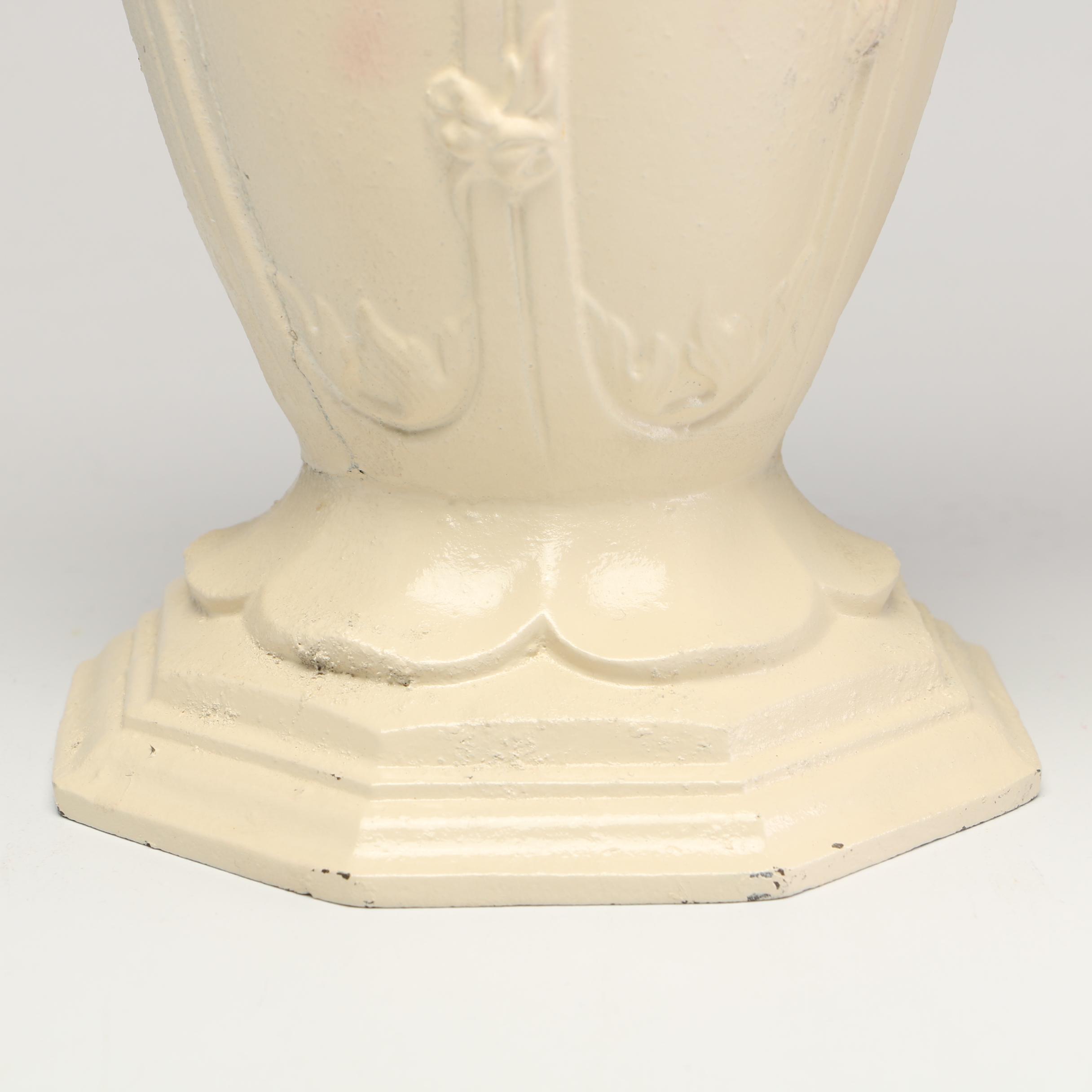 Painted Cast Iron Urns