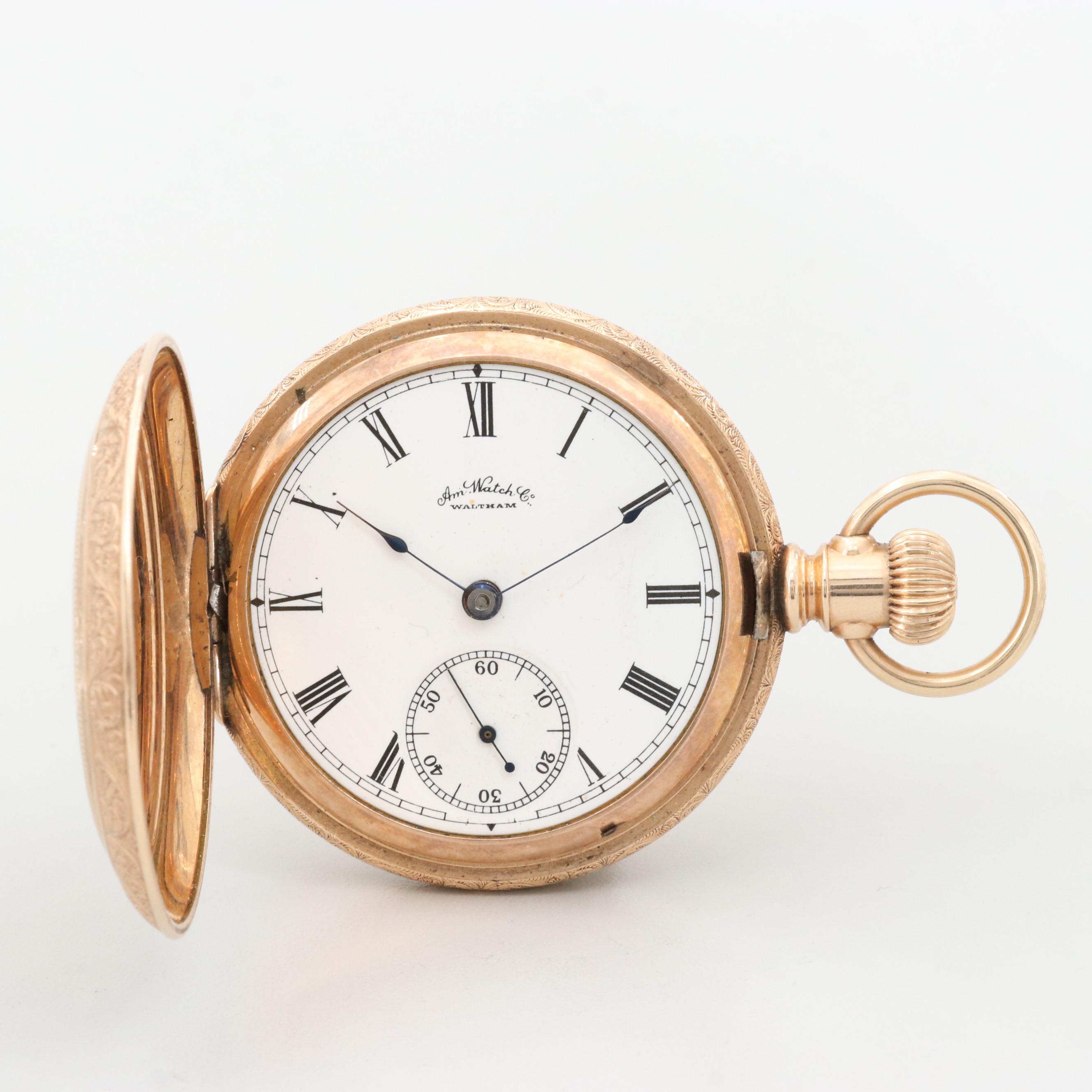 Antique Waltham Gold Filled Hunter Case Pocket Watch, 1888