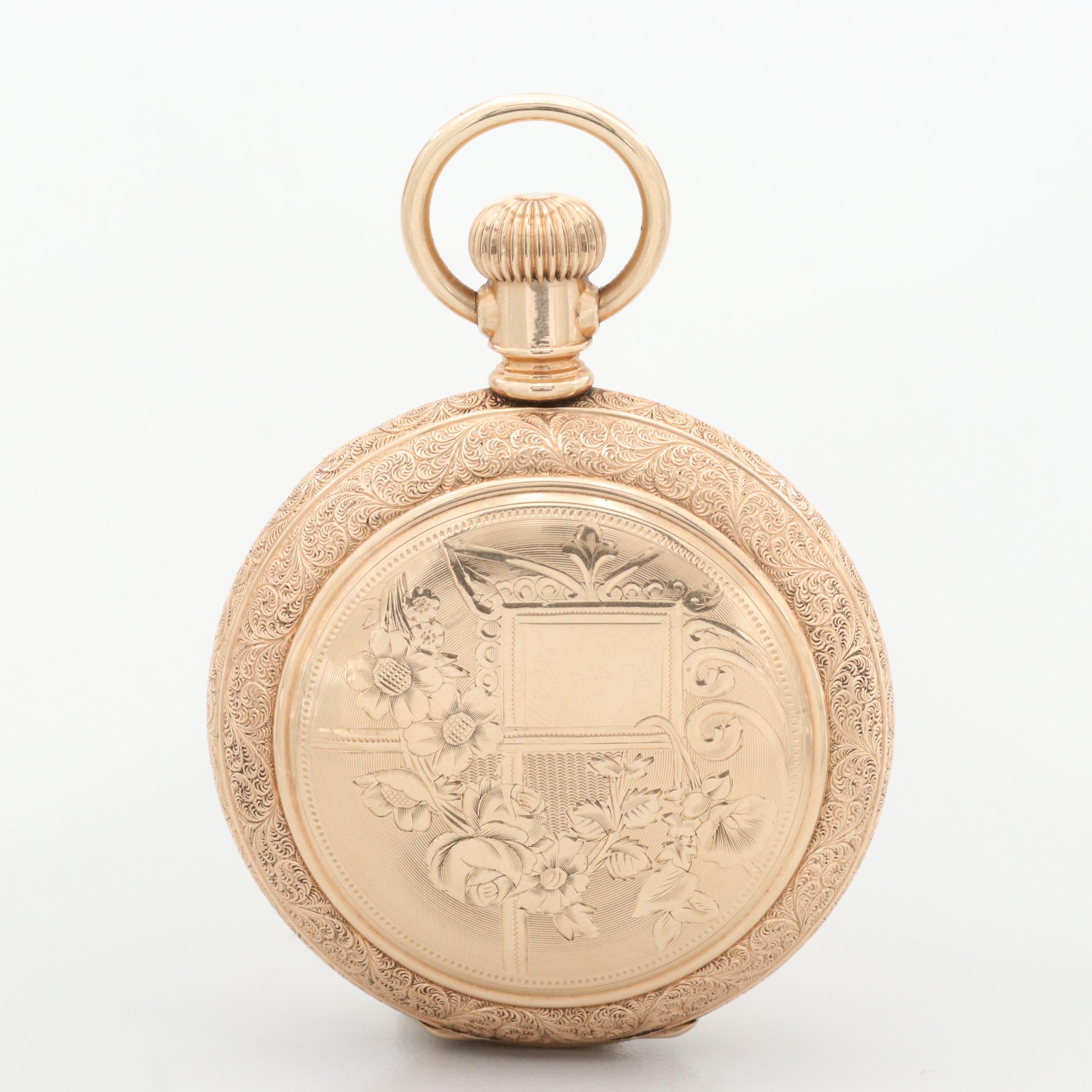 Antique Waltham Gold Filled Hunter Case Pocket Watch, 1888