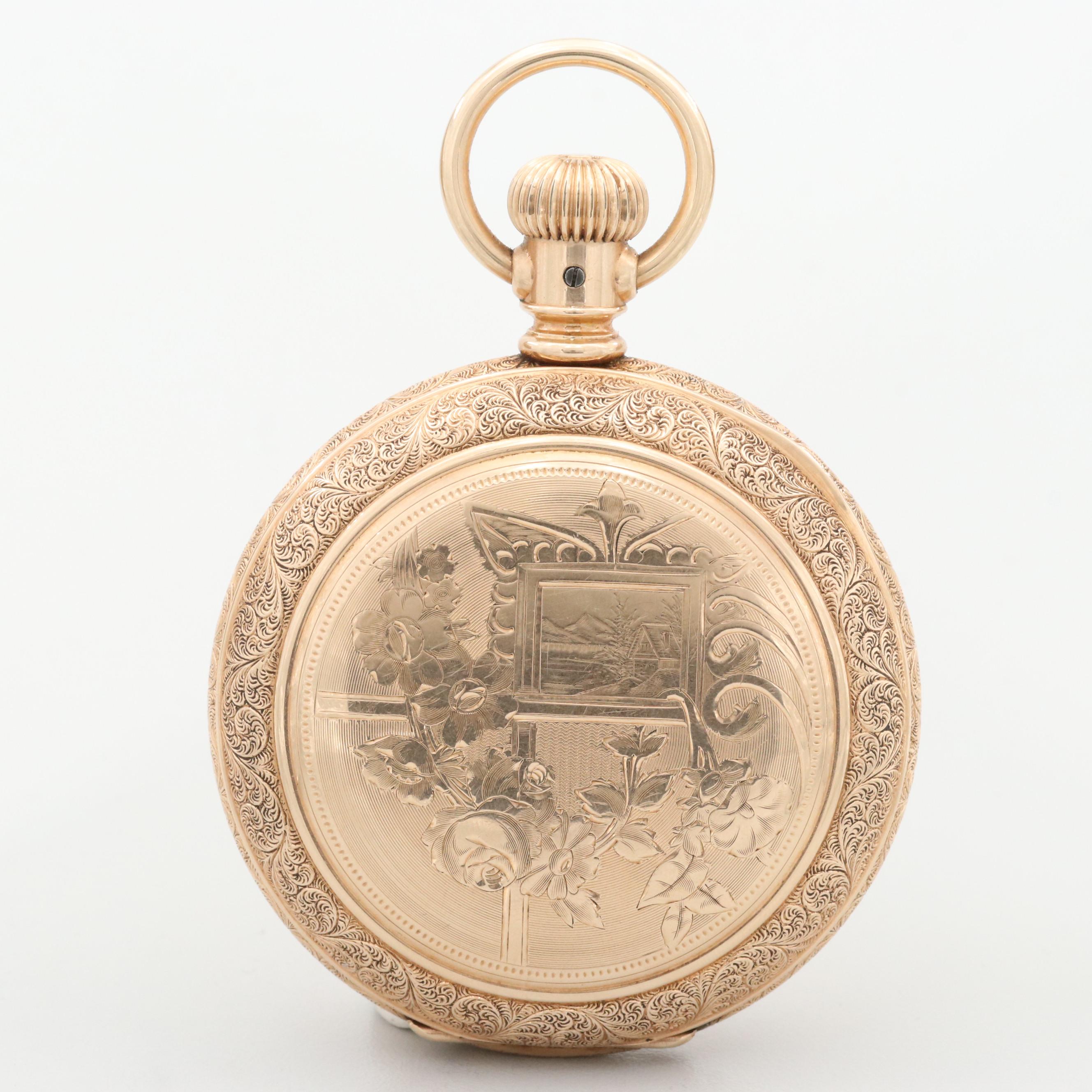 Antique Waltham Gold Filled Hunter Case Pocket Watch, 1888