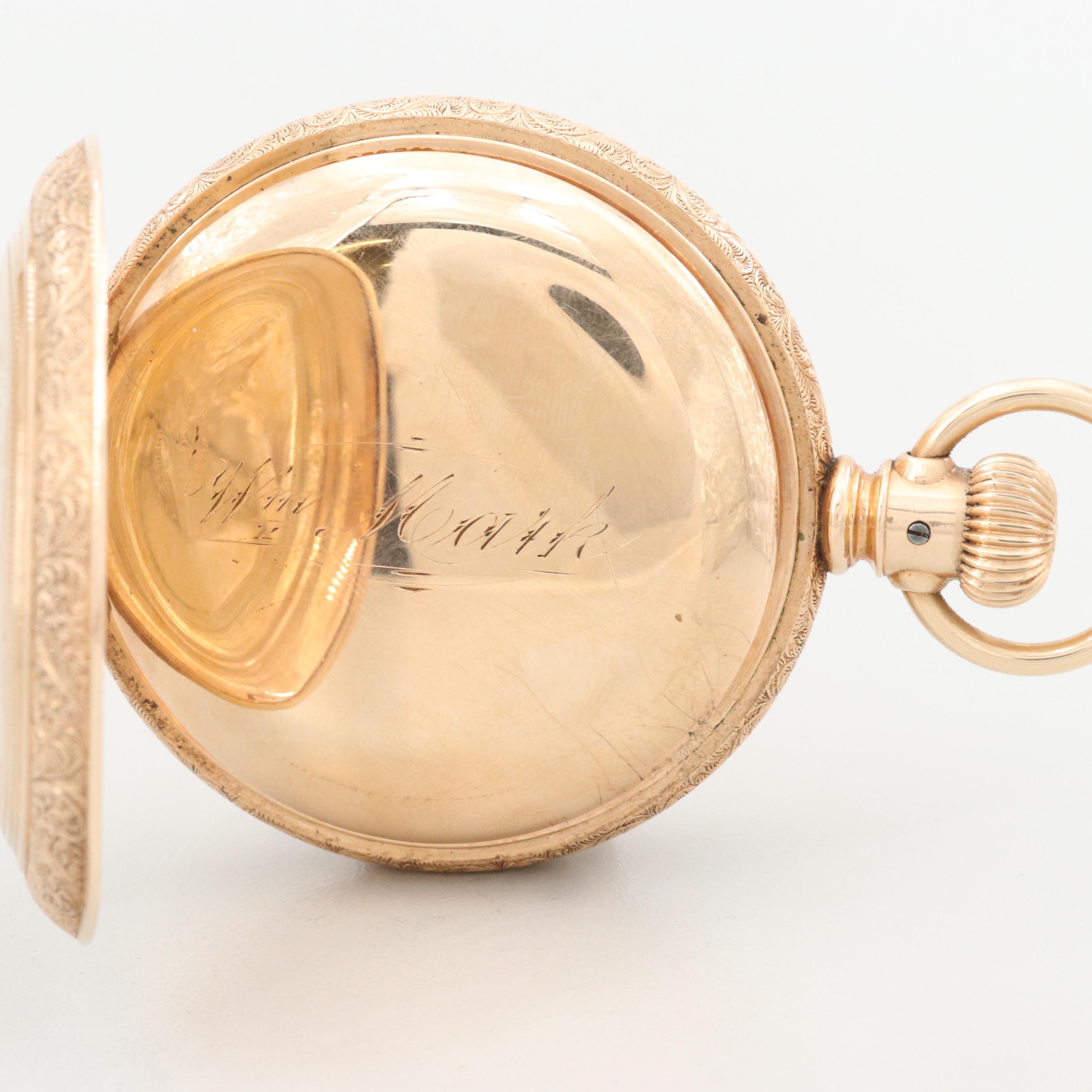 Antique Waltham Gold Filled Hunter Case Pocket Watch, 1888