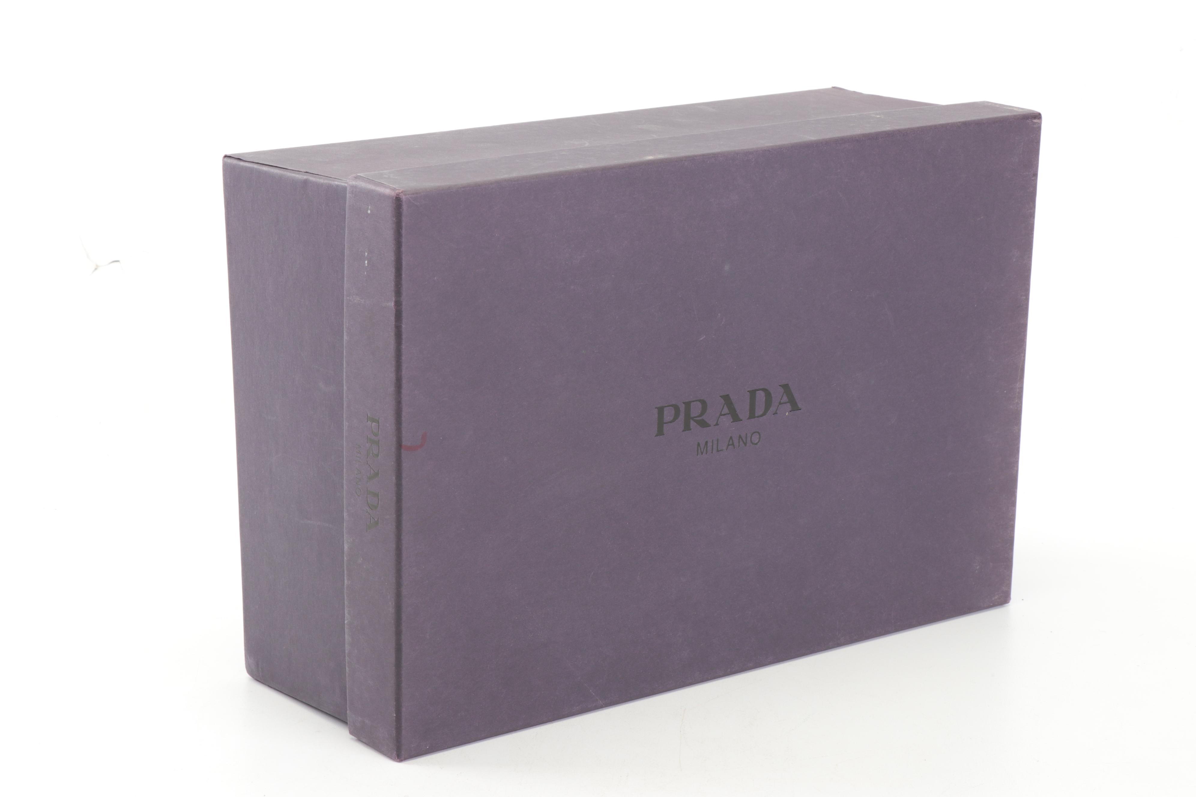 Prada Black Leather Pointed Toe Pumps with Block Heel