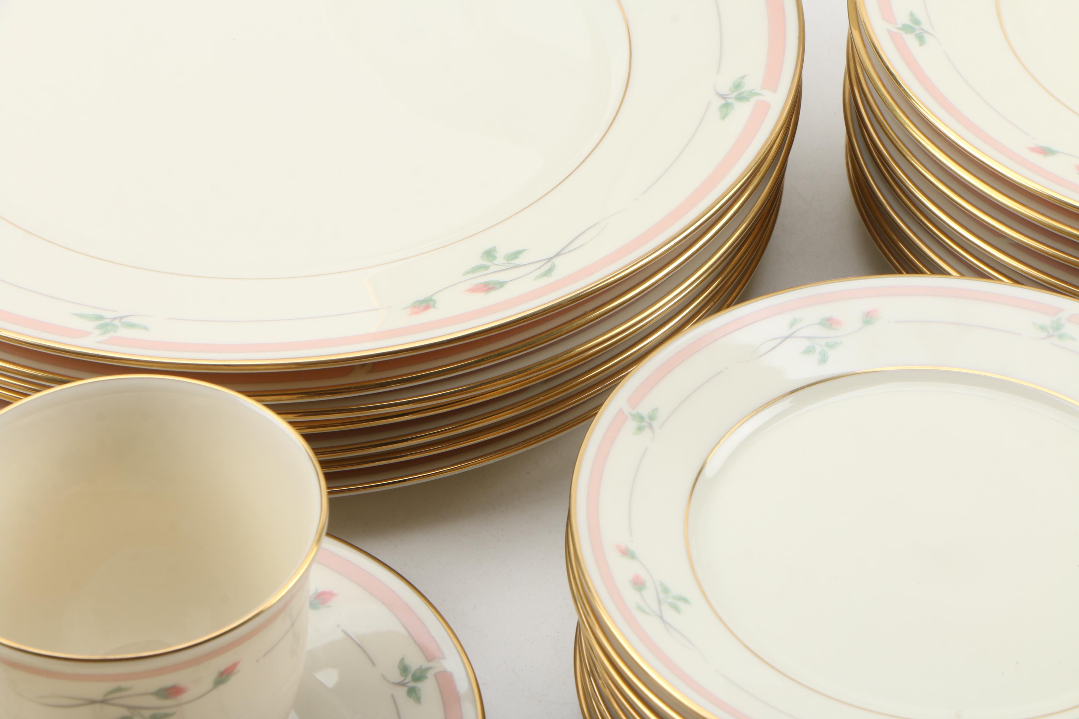 Lenox "Rose Manor Pink" China Dinnerware for Eight, 1985 - 1999