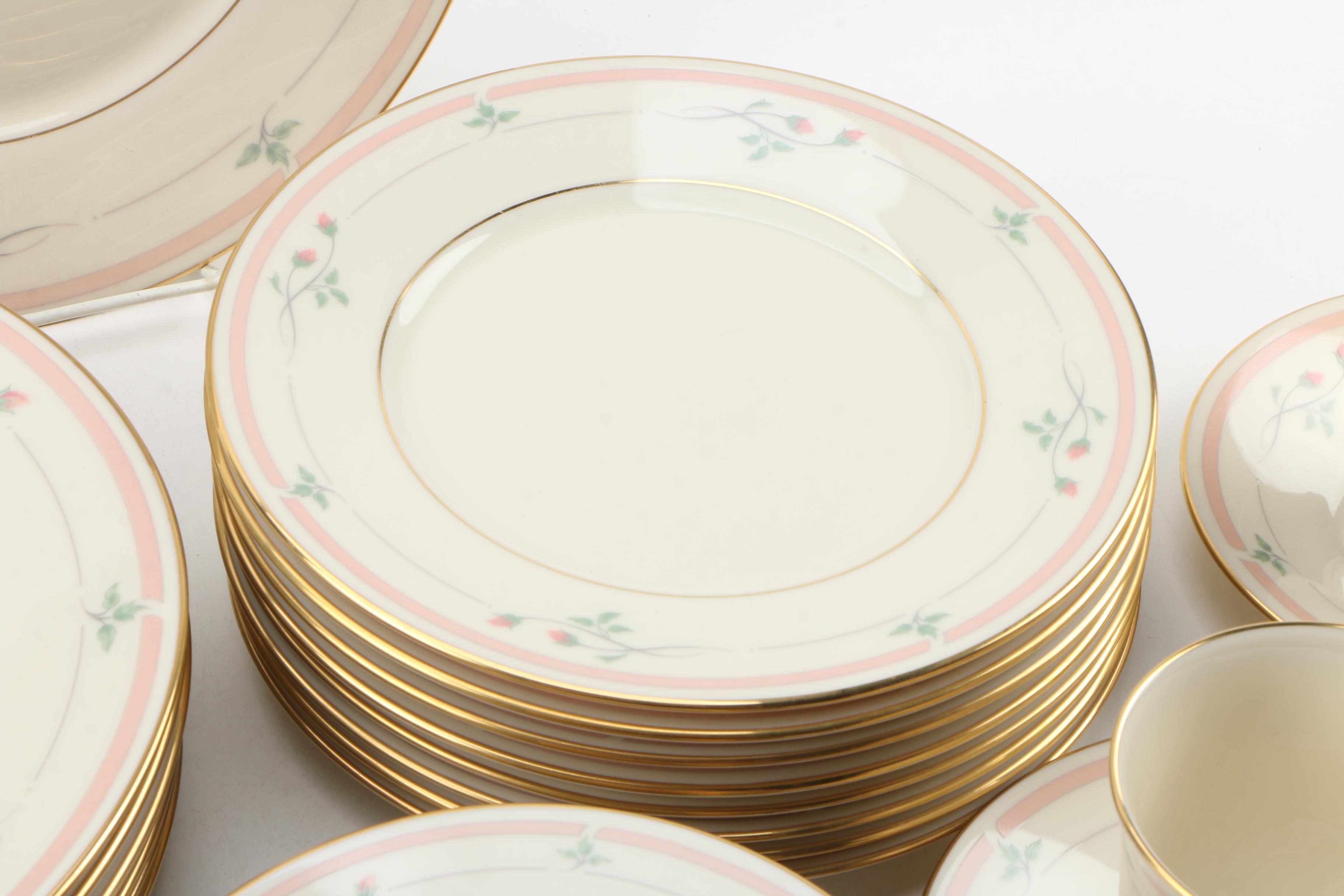 Lenox "Rose Manor Pink" China Dinnerware for Eight, 1985 - 1999